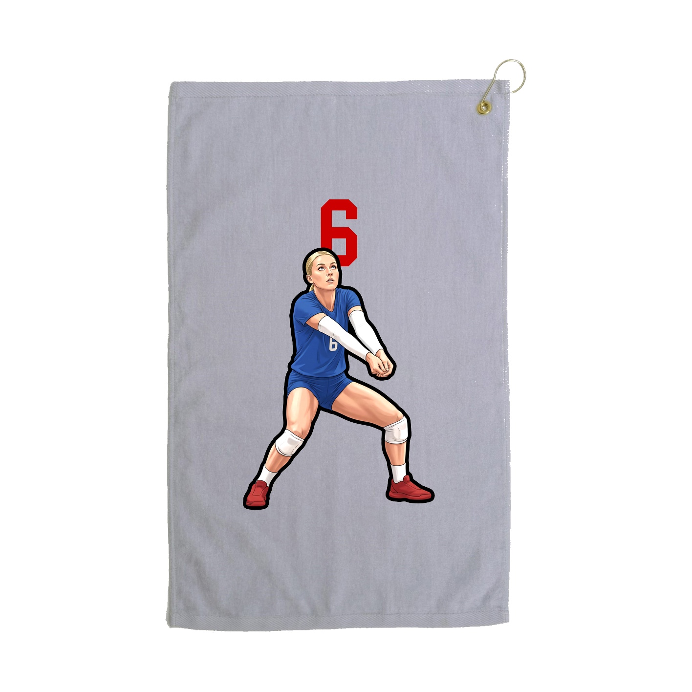 Golf Towel — Number Top in Grey