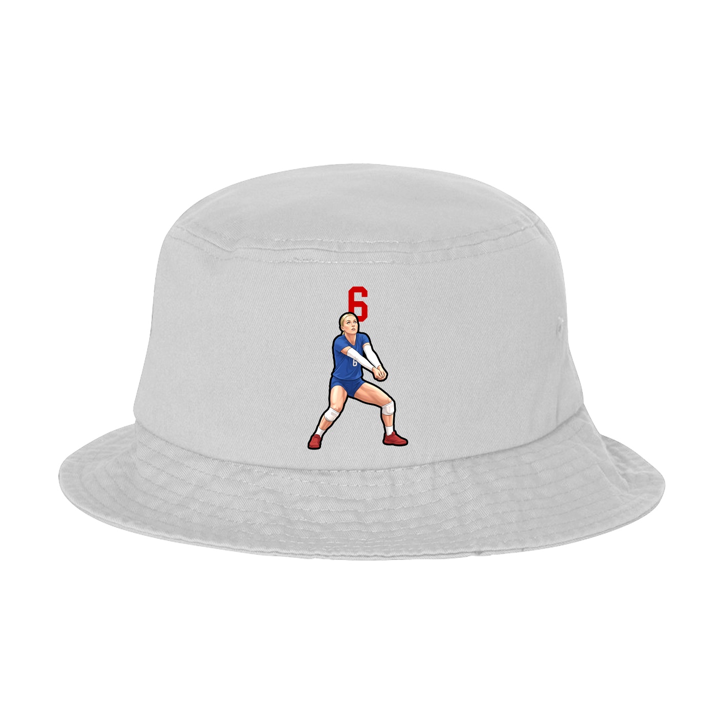 Bucket Cap — Number Top in White