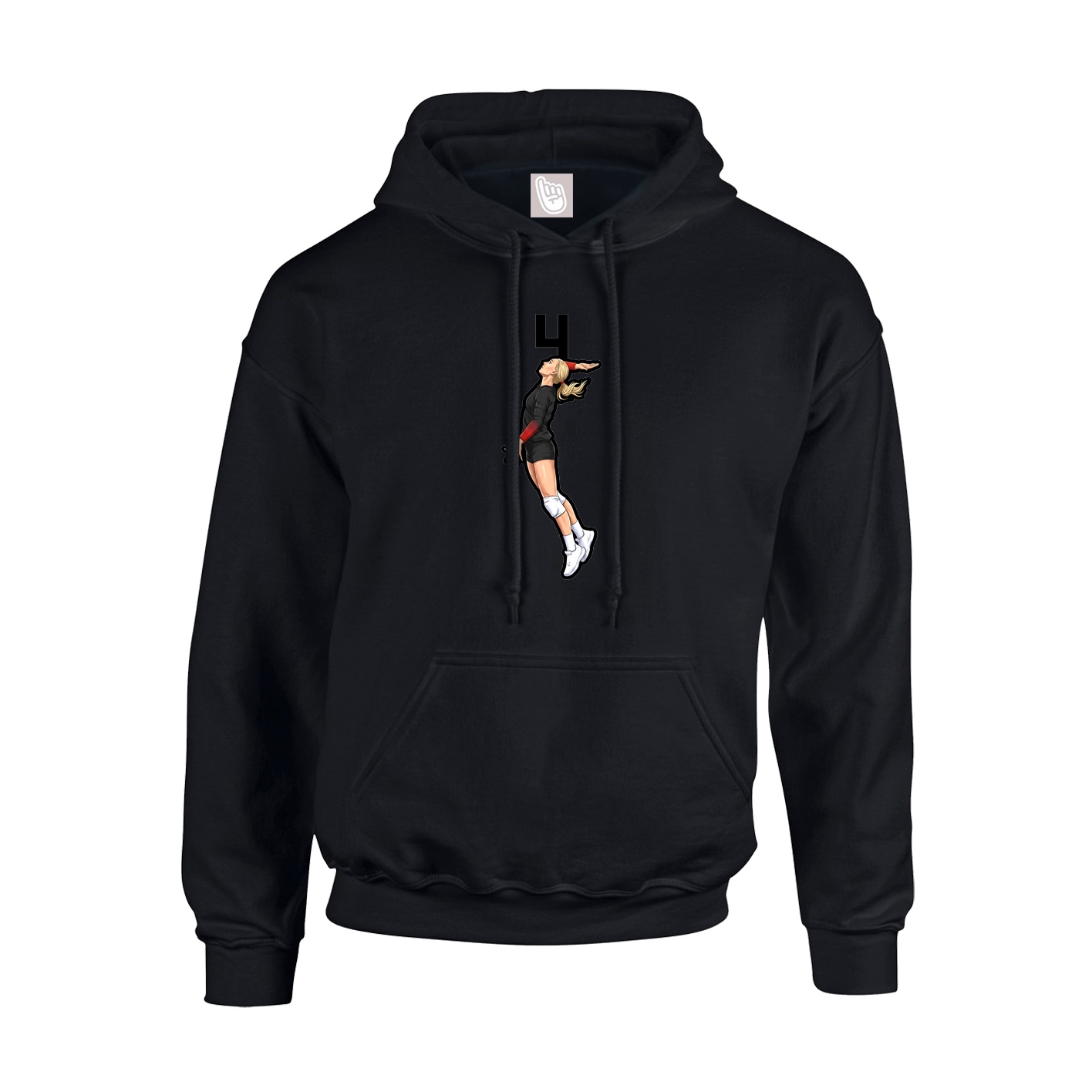 Hoodie — Number Top in Black