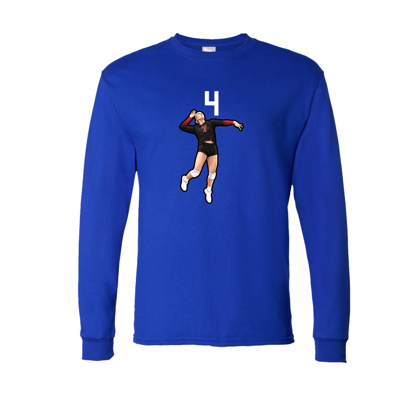 Long Sleeve Tee — Number Top in Royal