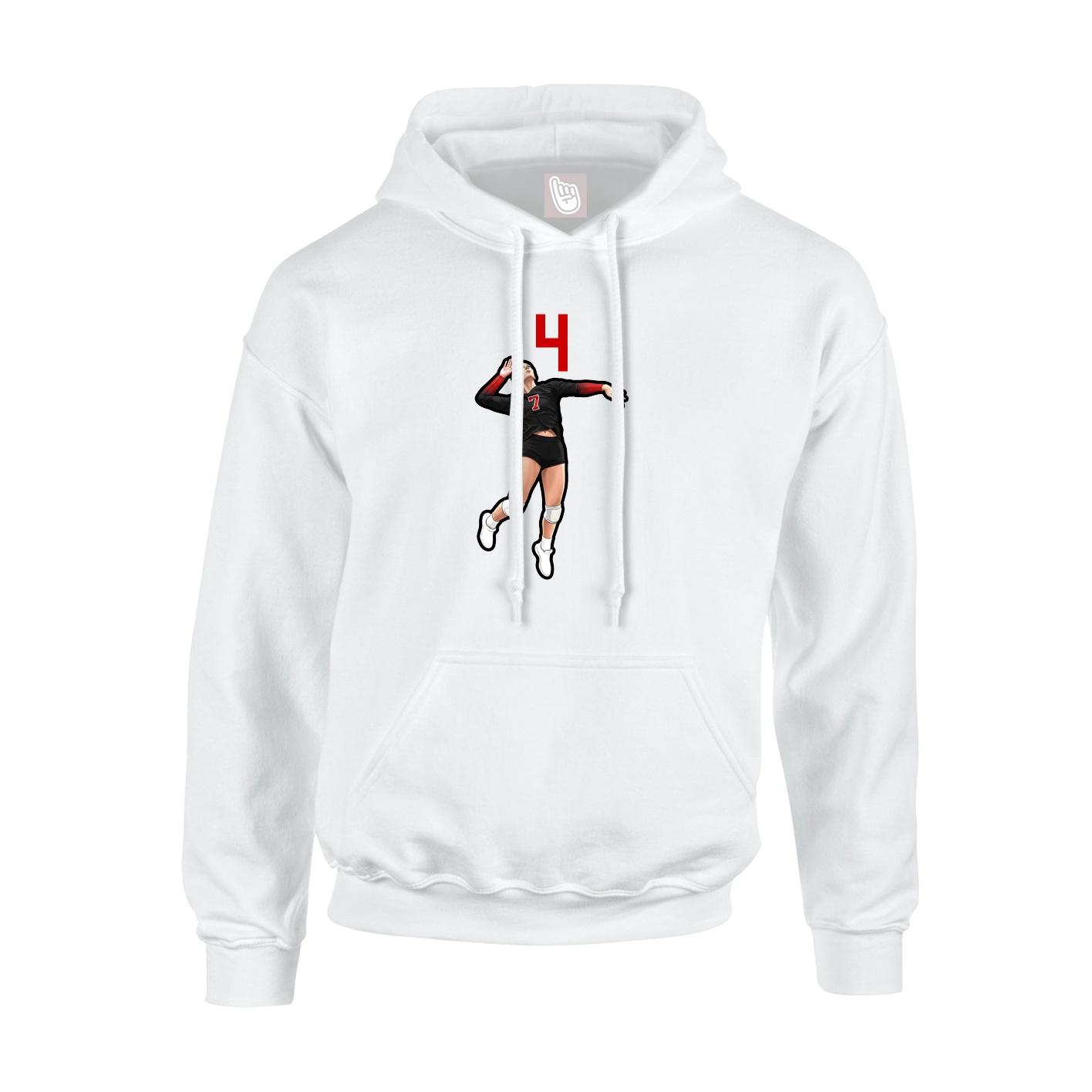Youth Hoodie — Number Top in White