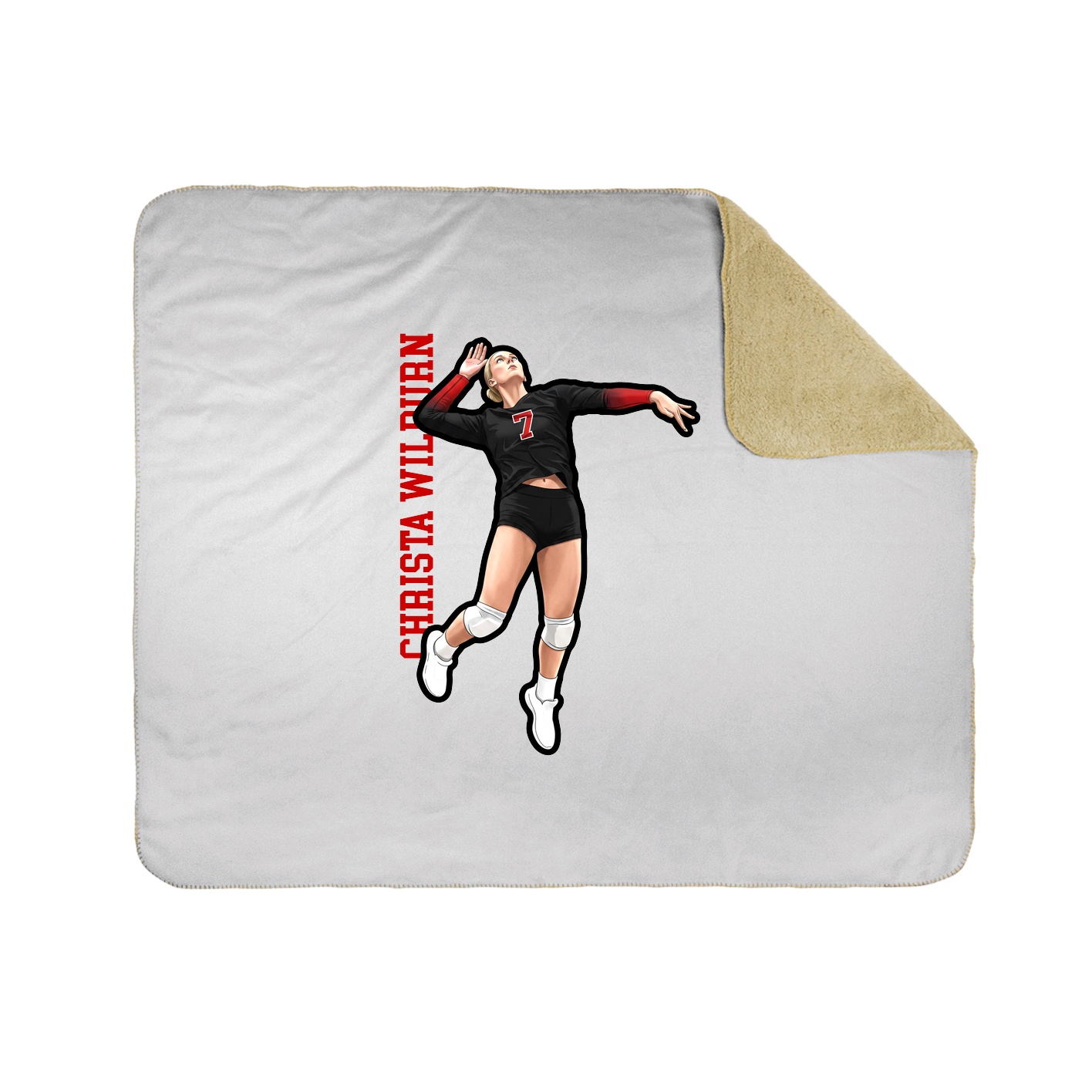 Throw Blanket — Name Vertical in White