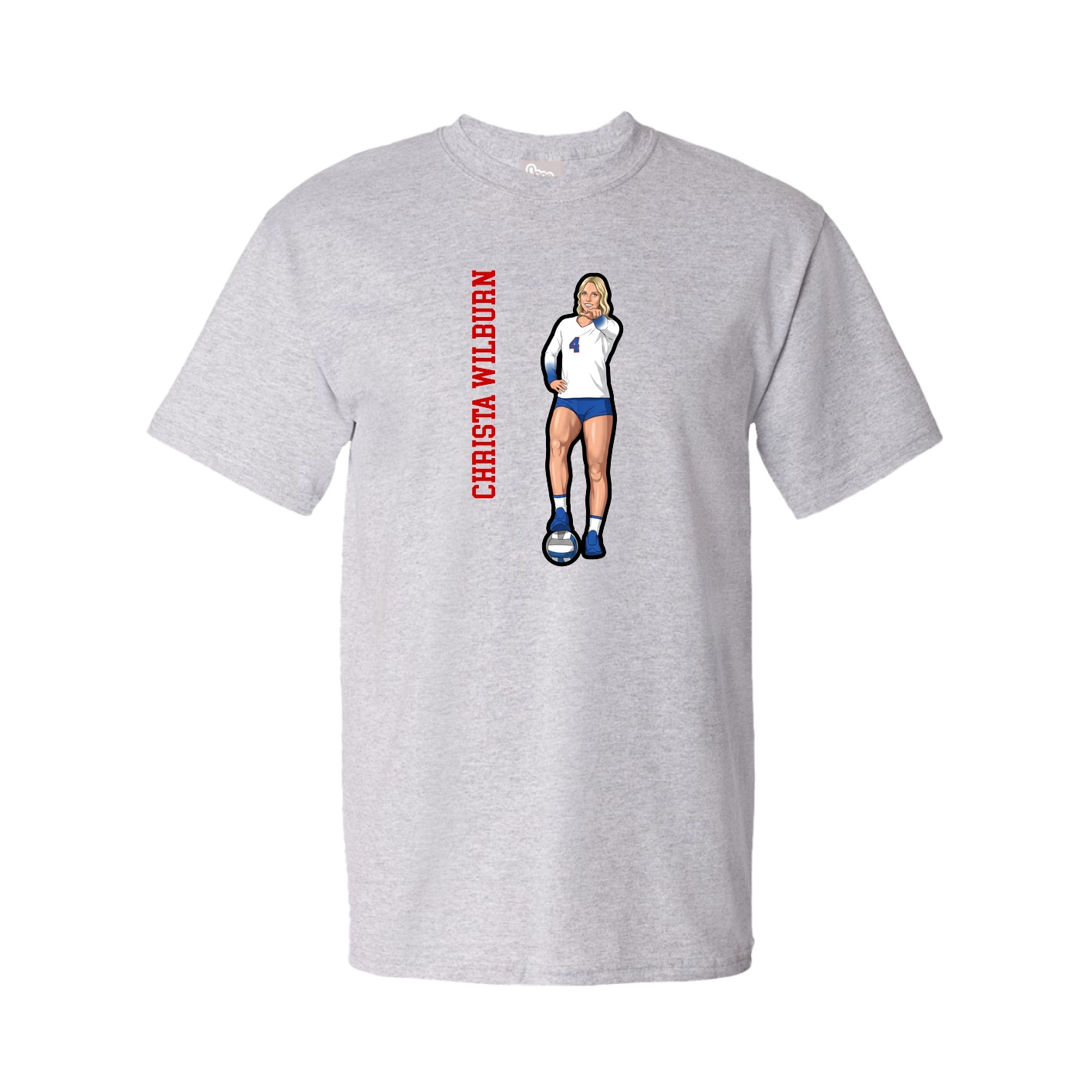 Tee — Name Vertical in Grey