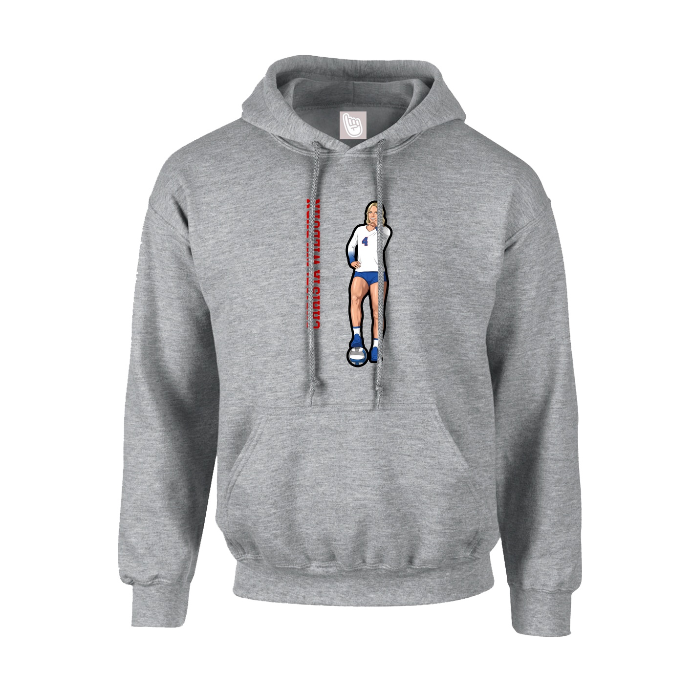 Youth Hoodie — Name Vertical in Grey
