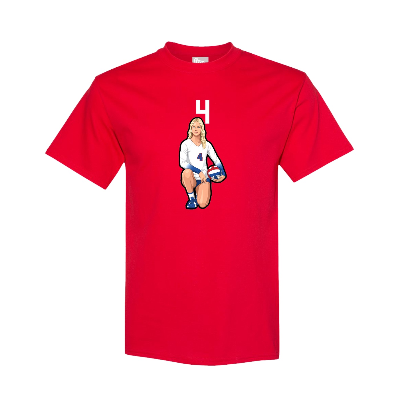 Youth Tee — Number Top in Red