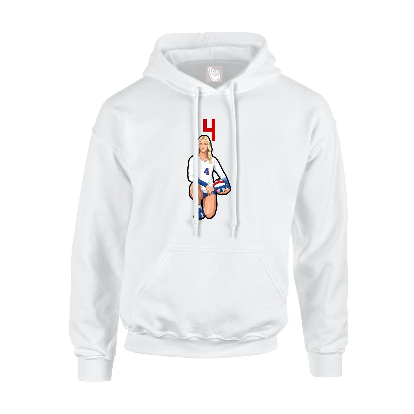 Hoodie — Number Top in White