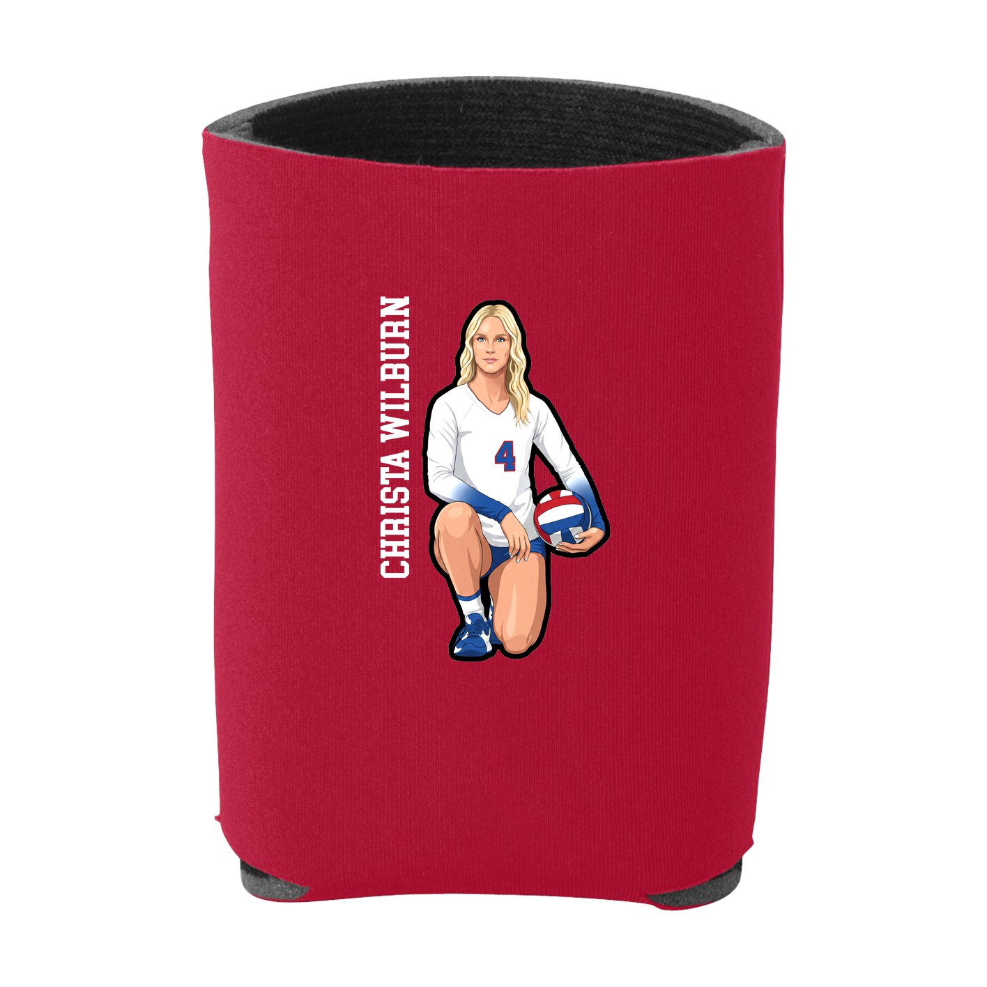 Can Holder — Name Vertical in Red