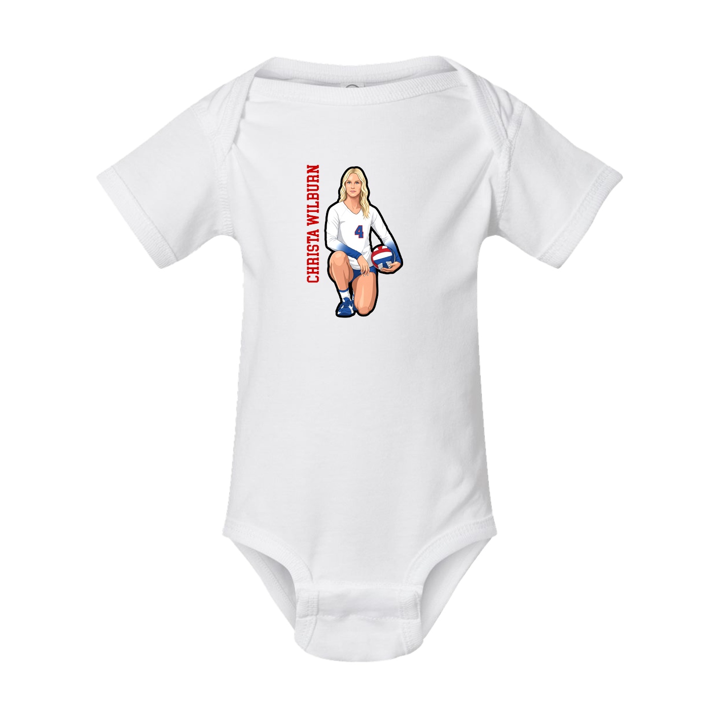 Baby Onesie — Name Vertical in White