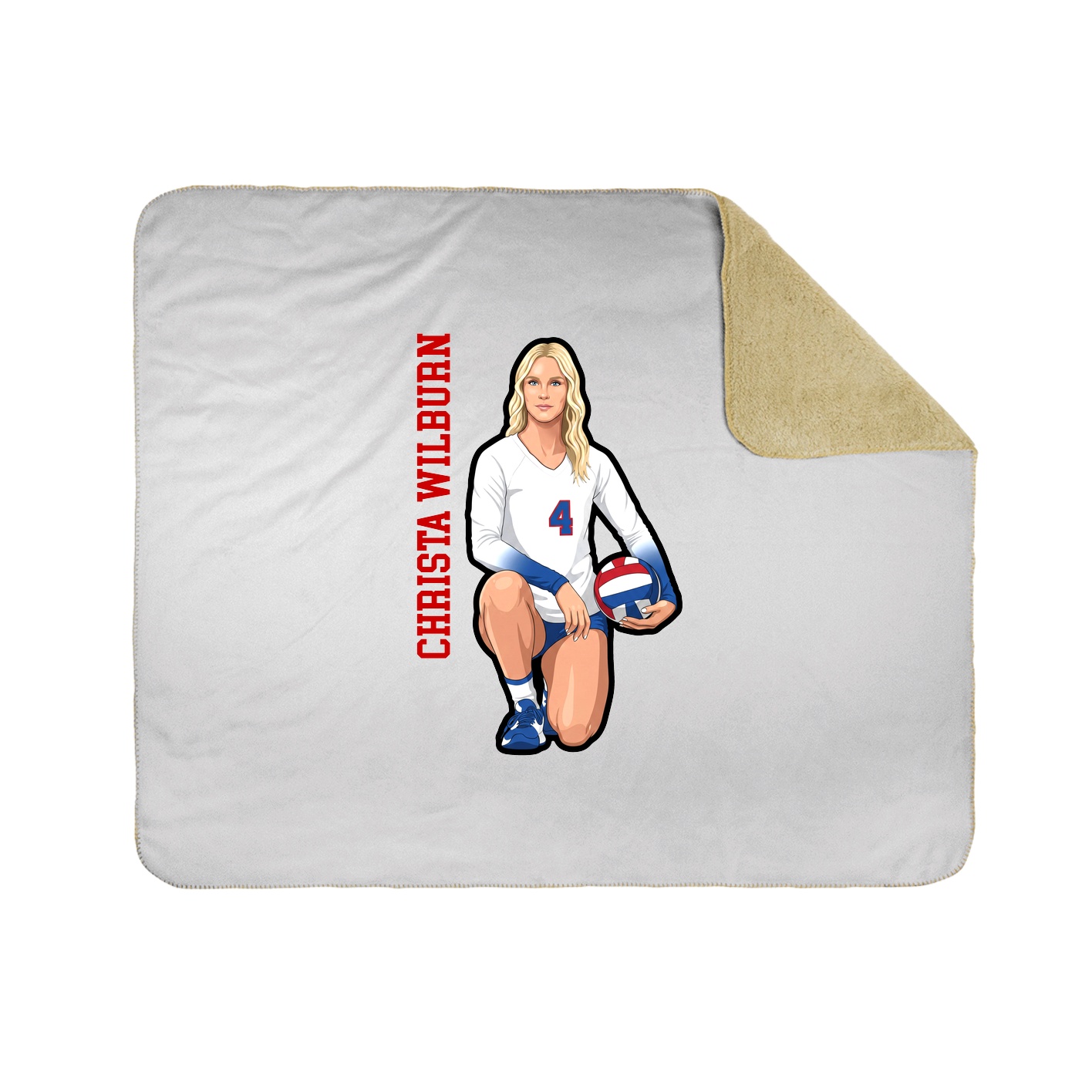 Throw Blanket — Name Vertical in White