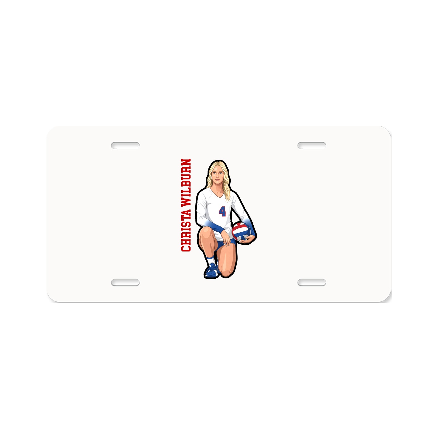 License Plate — Name Vertical in Classic