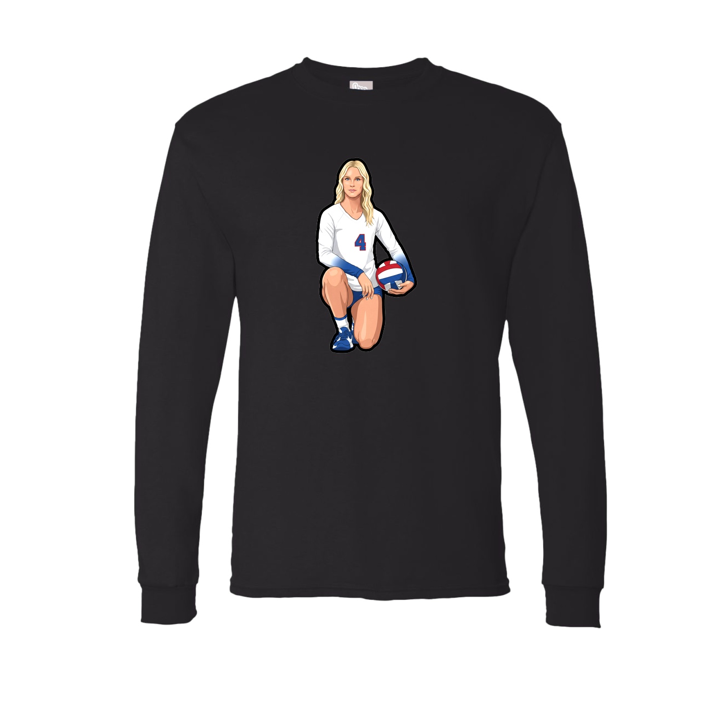 Long Sleeve Tee — Name Vertical in Black