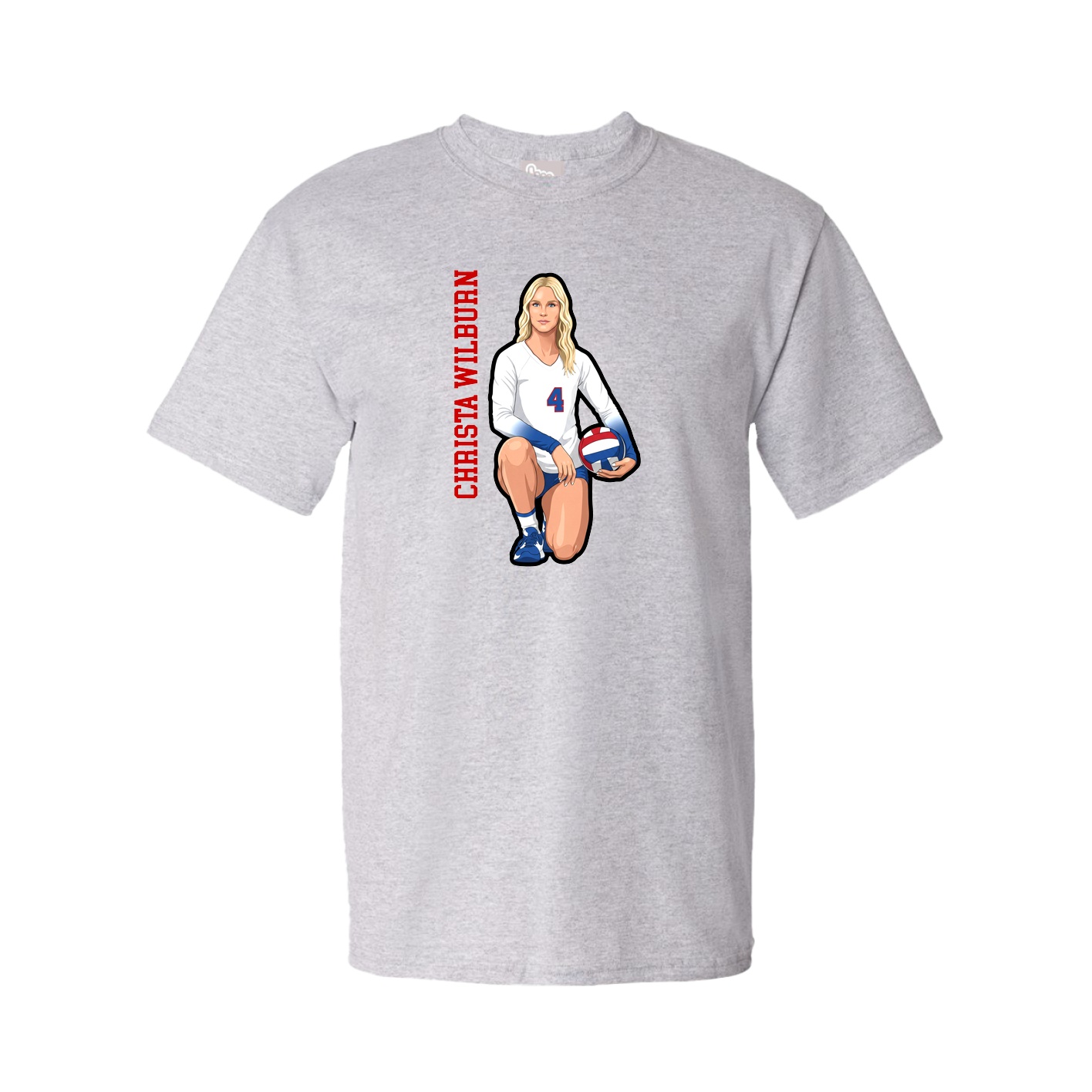 Youth Tee — Name Vertical in Grey