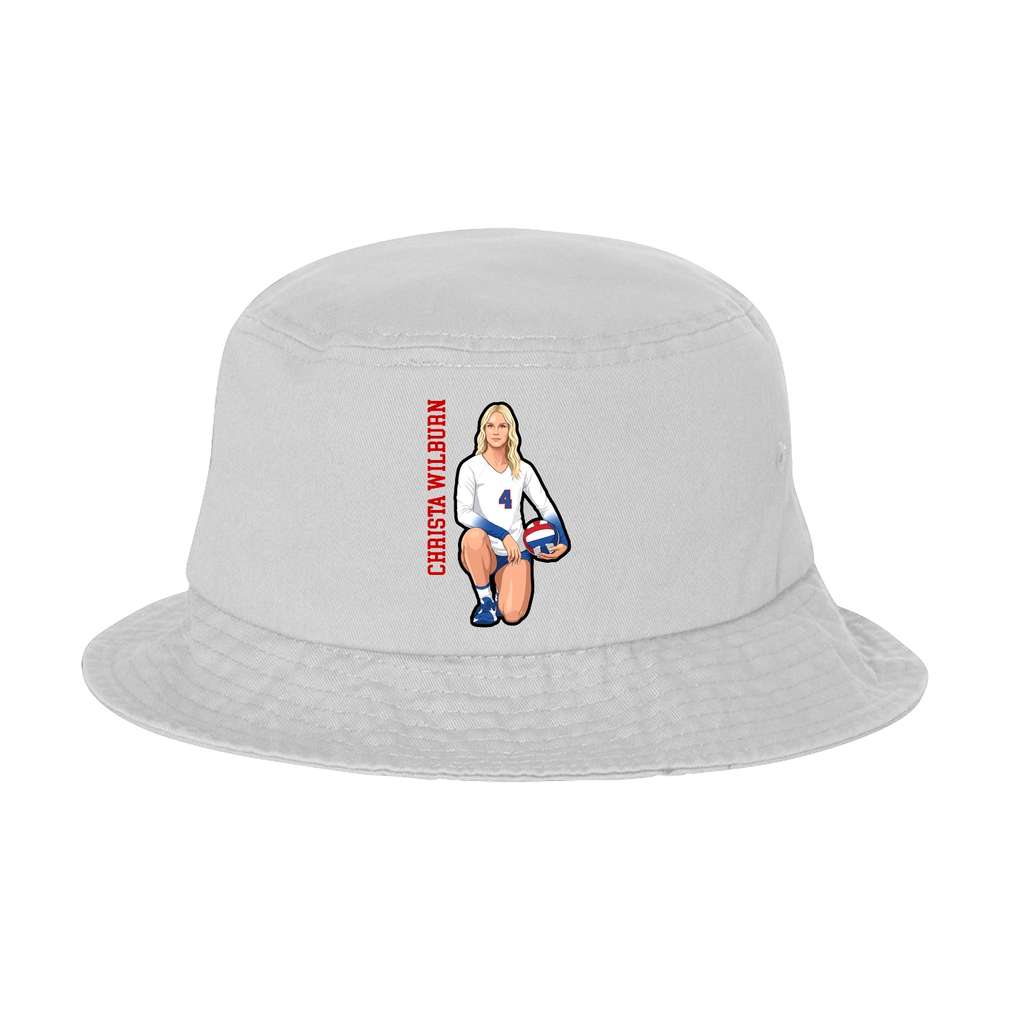 Bucket Cap — Name Vertical in White