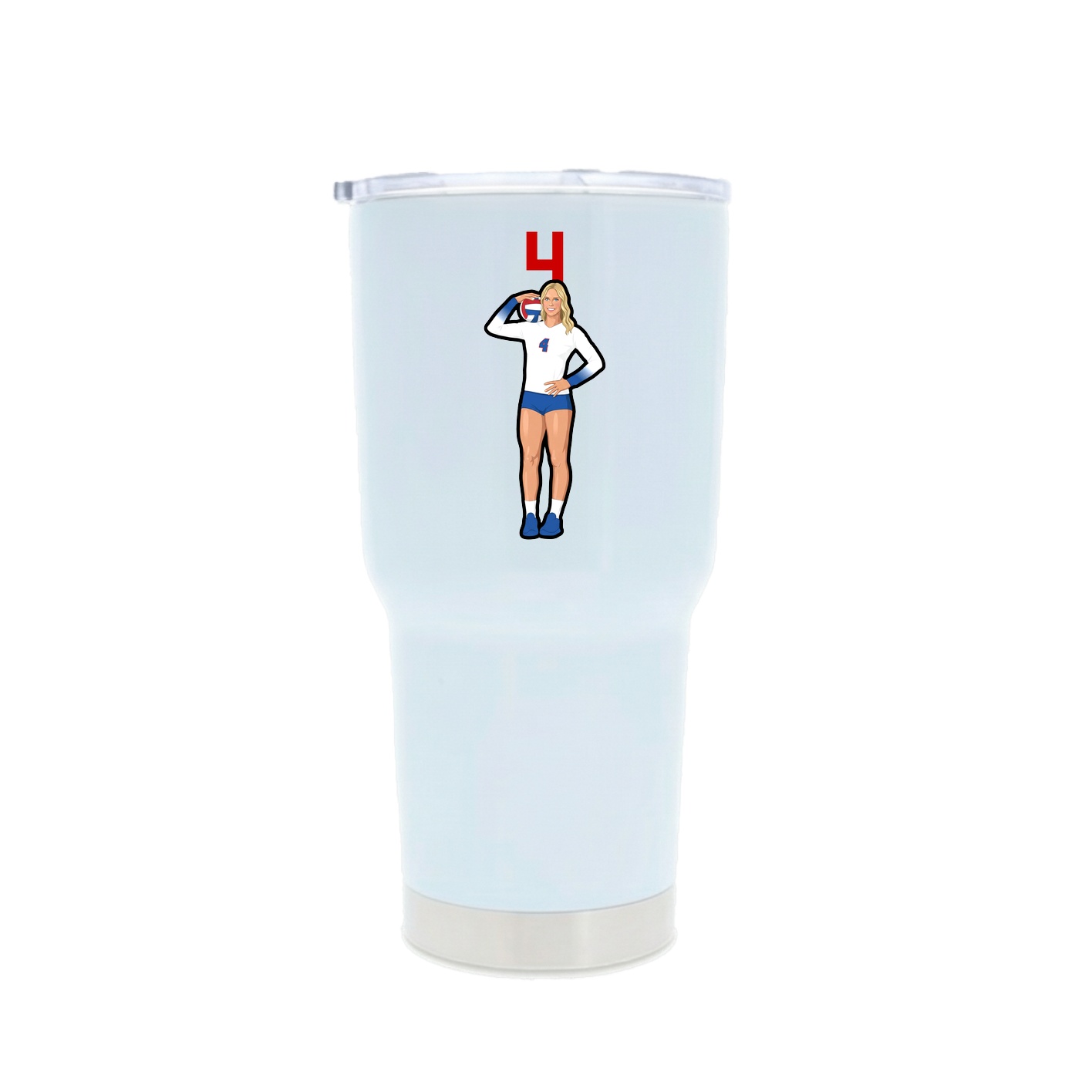 30oz Stainless Steel Tumbler — Number Top in White