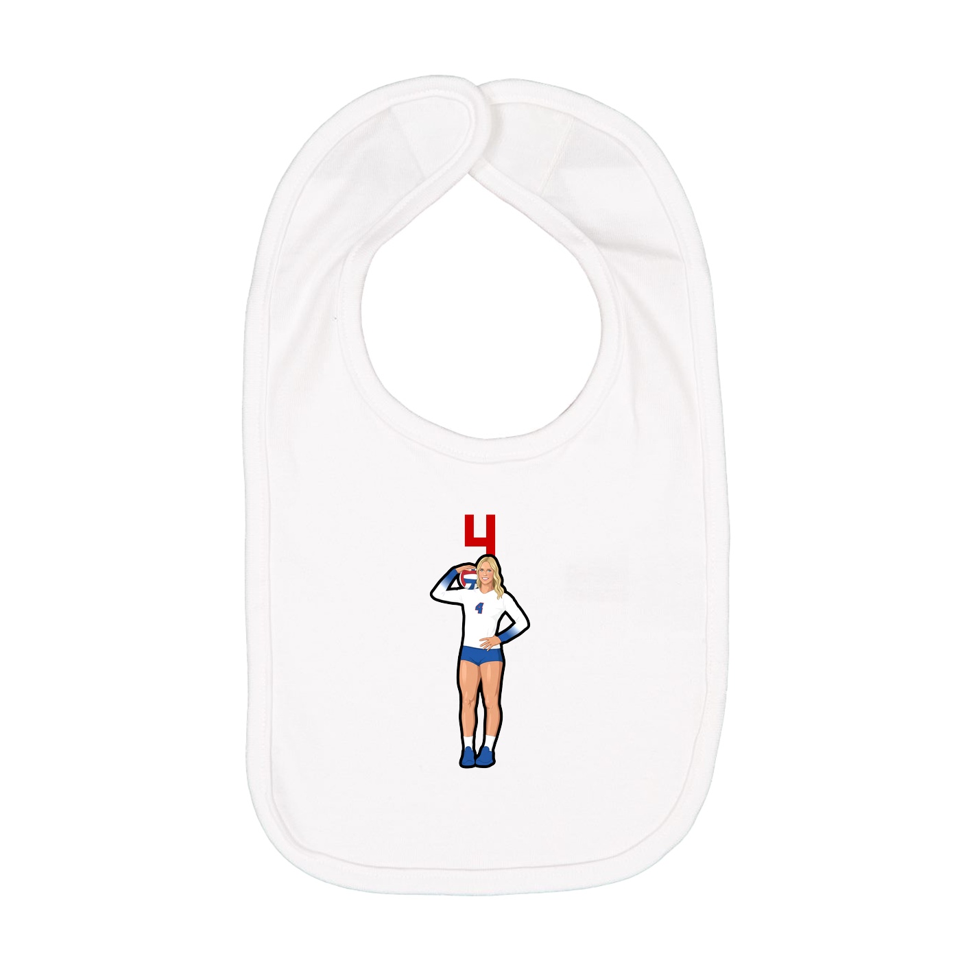 Infant Bib — Number Top in White