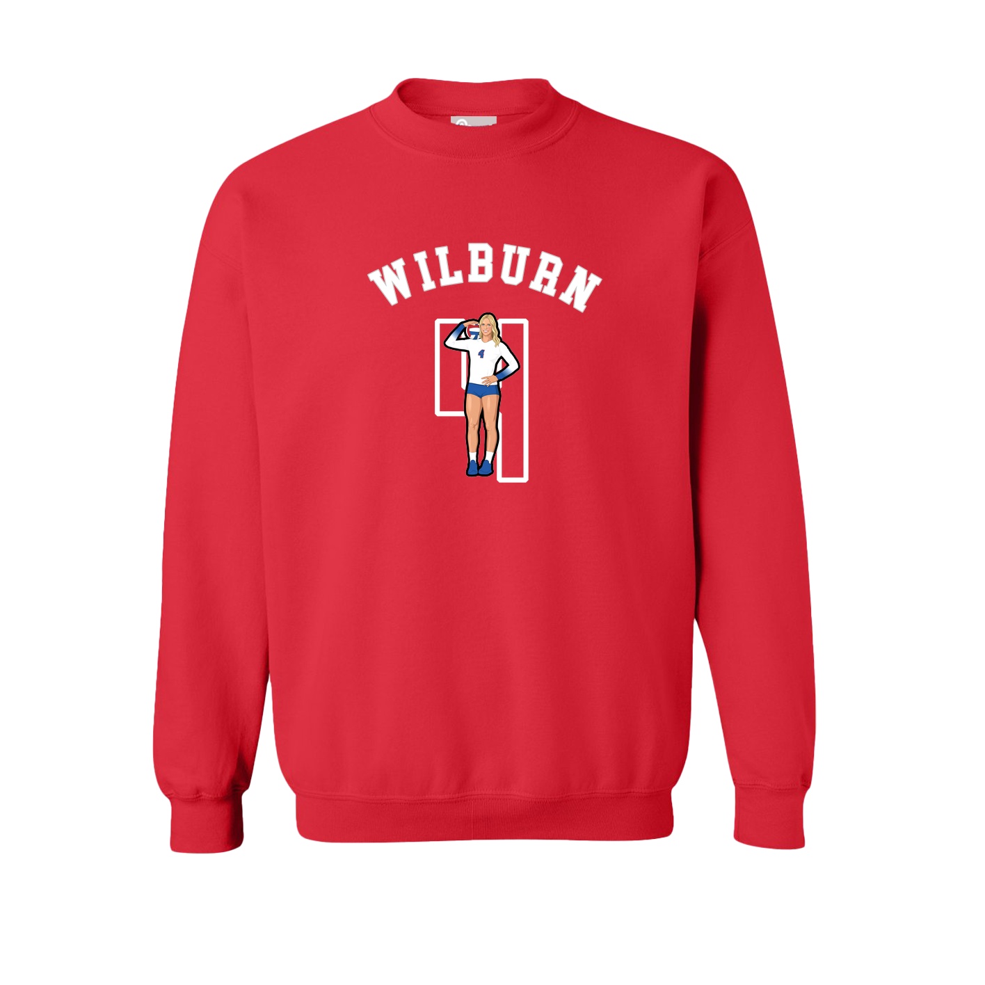 Fleece Crew — Shirsey Arch in Red