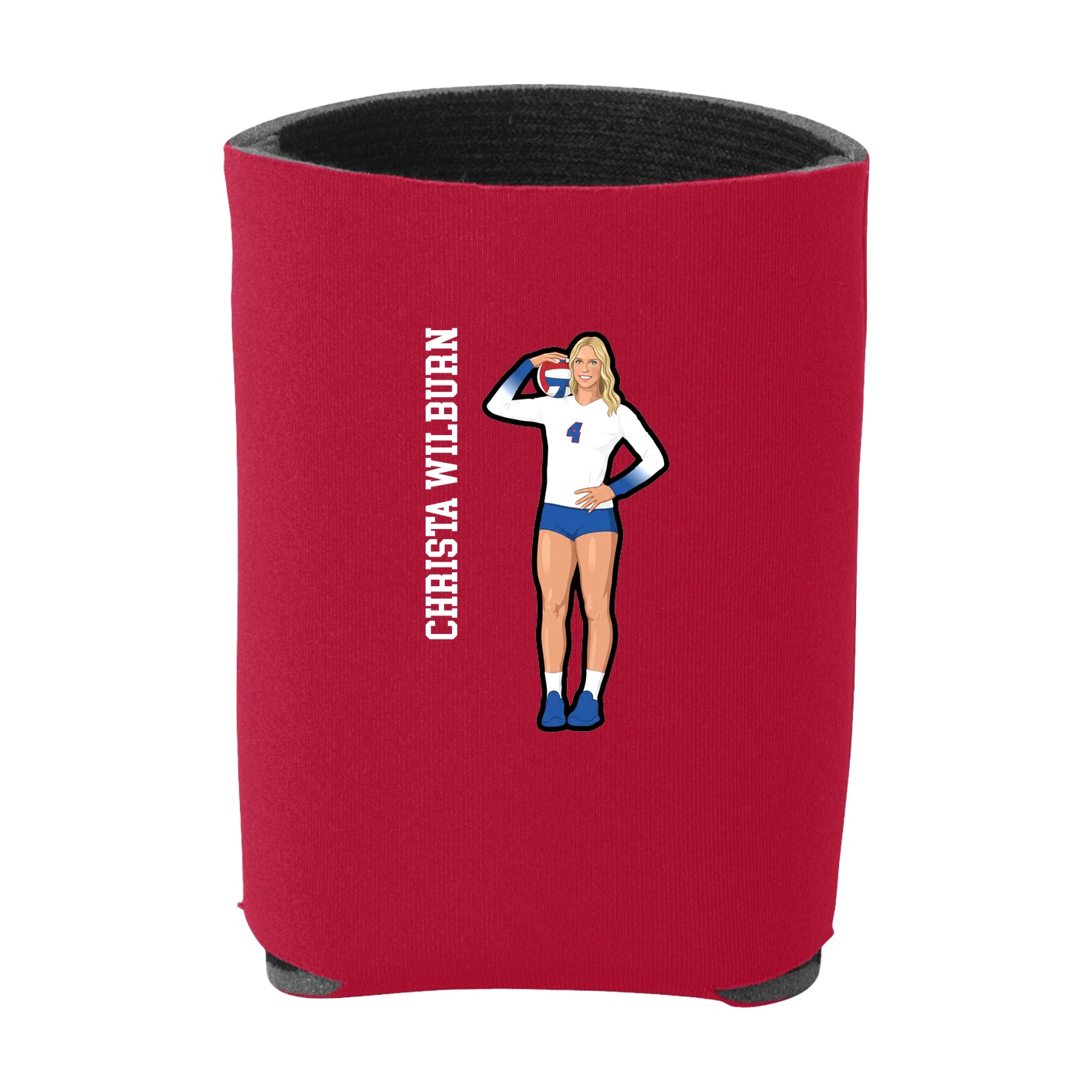 Can Holder — Name Vertical in Red
