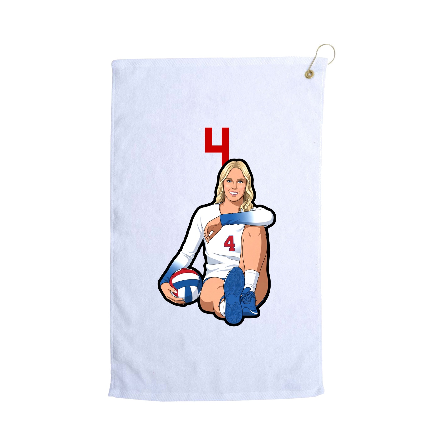 Golf Towel — Number Top in White