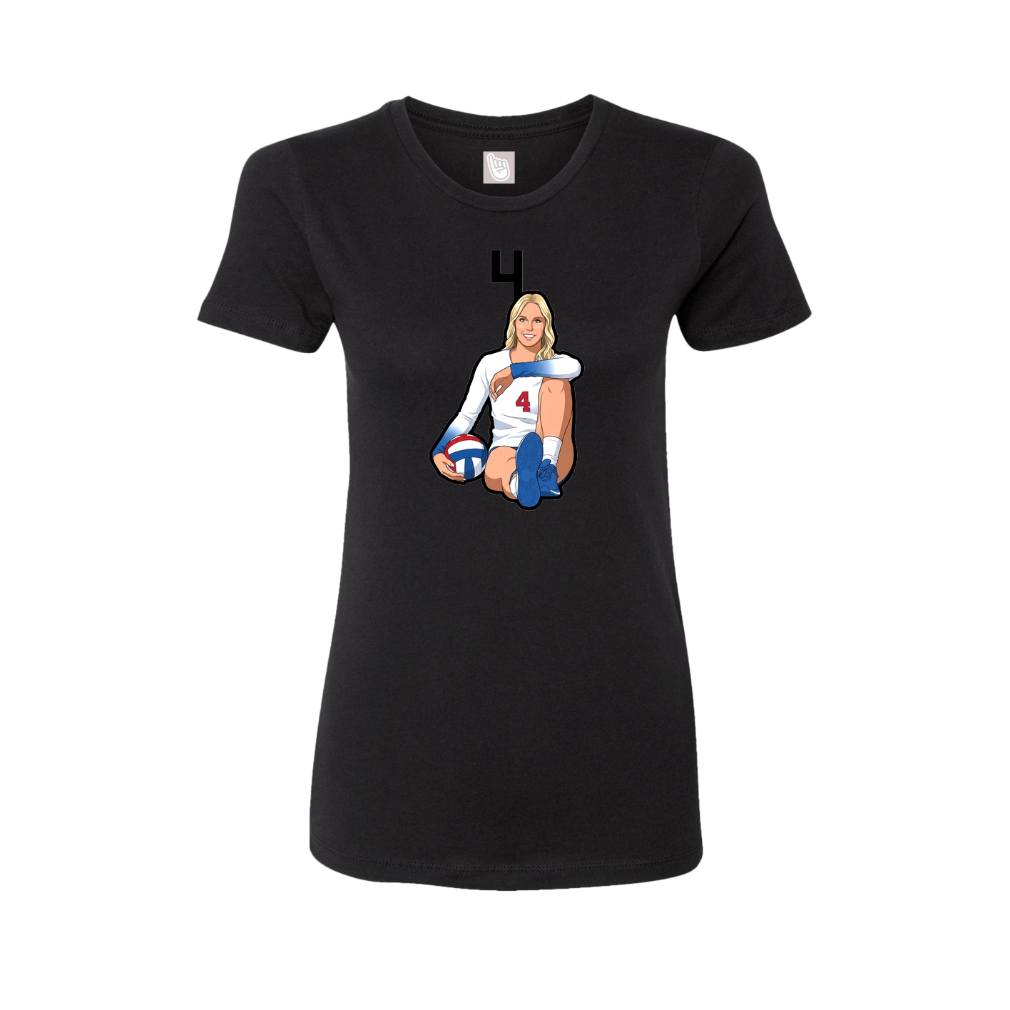 Womens Tee — Number Top in Black
