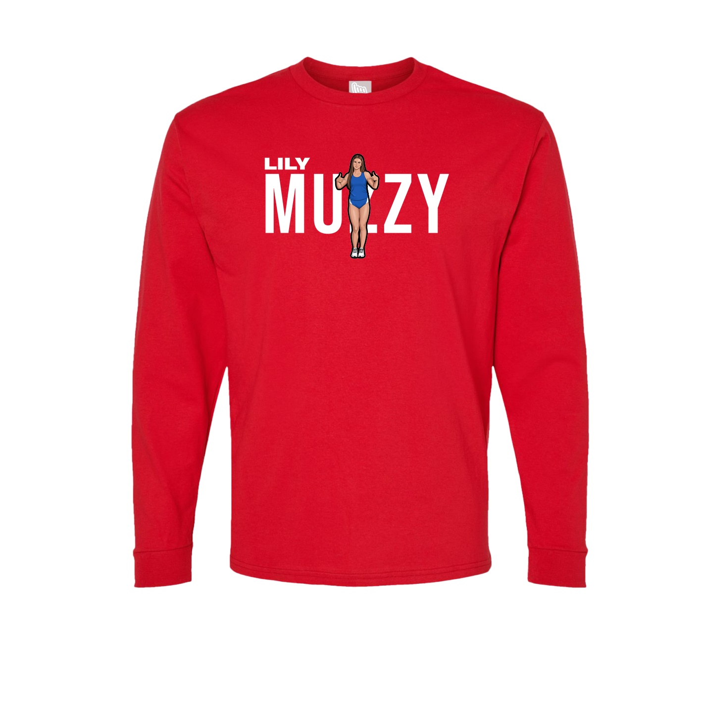 Long Sleeve Tee — Player Name in Red
