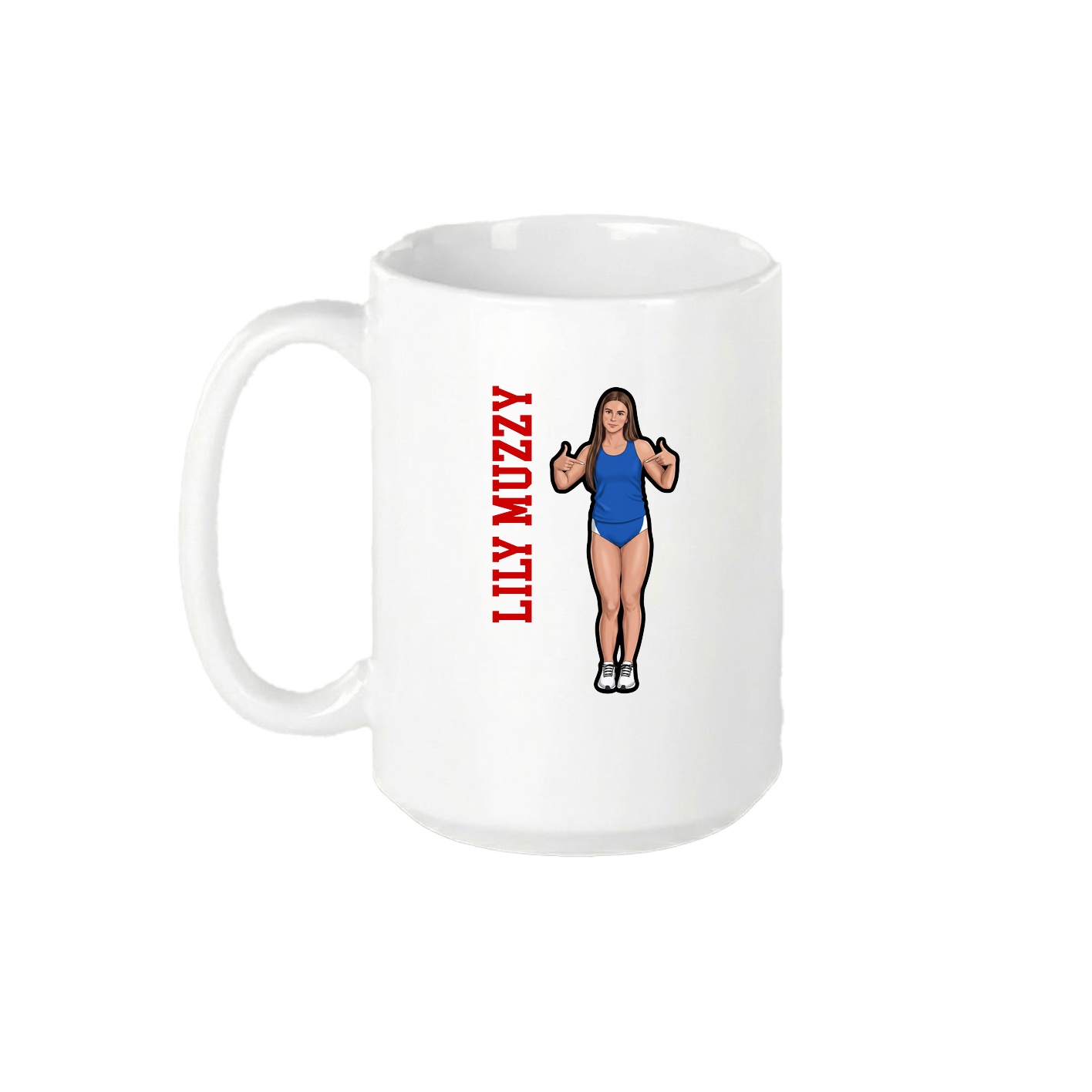 15oz Coffee Mug — Name Vertical in White