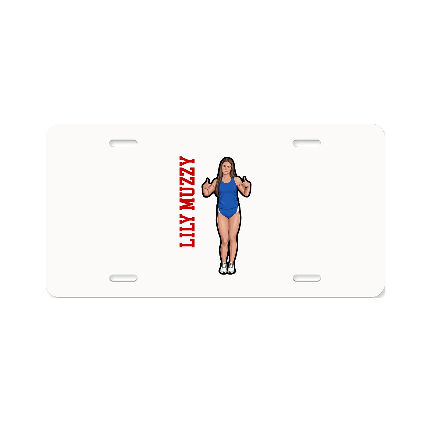 License Plate — Name Vertical in Classic