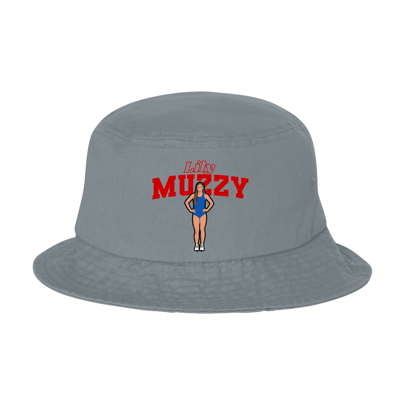 Bucket Cap — Name Arch in Grey
