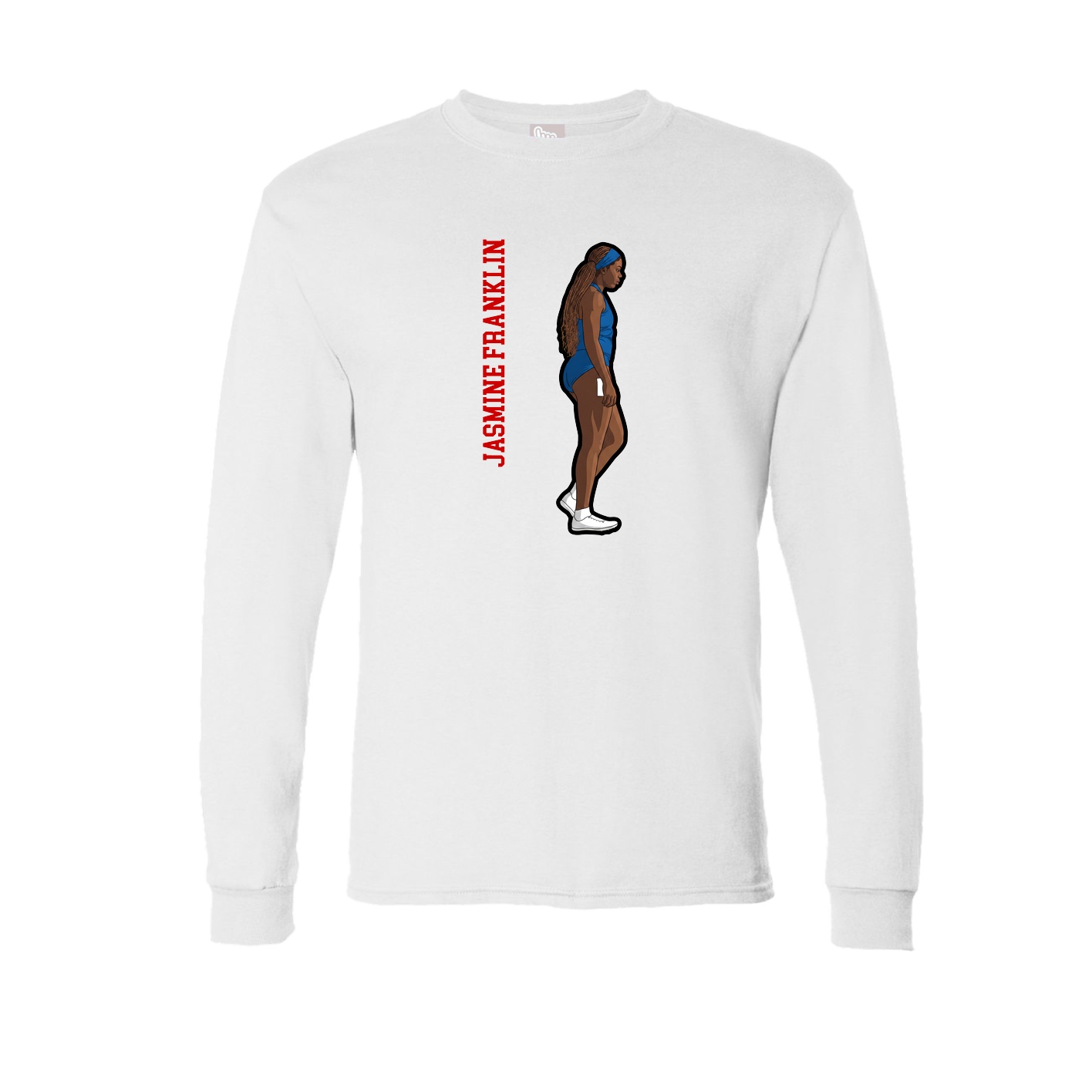 Long Sleeve Tee — Name Vertical in White