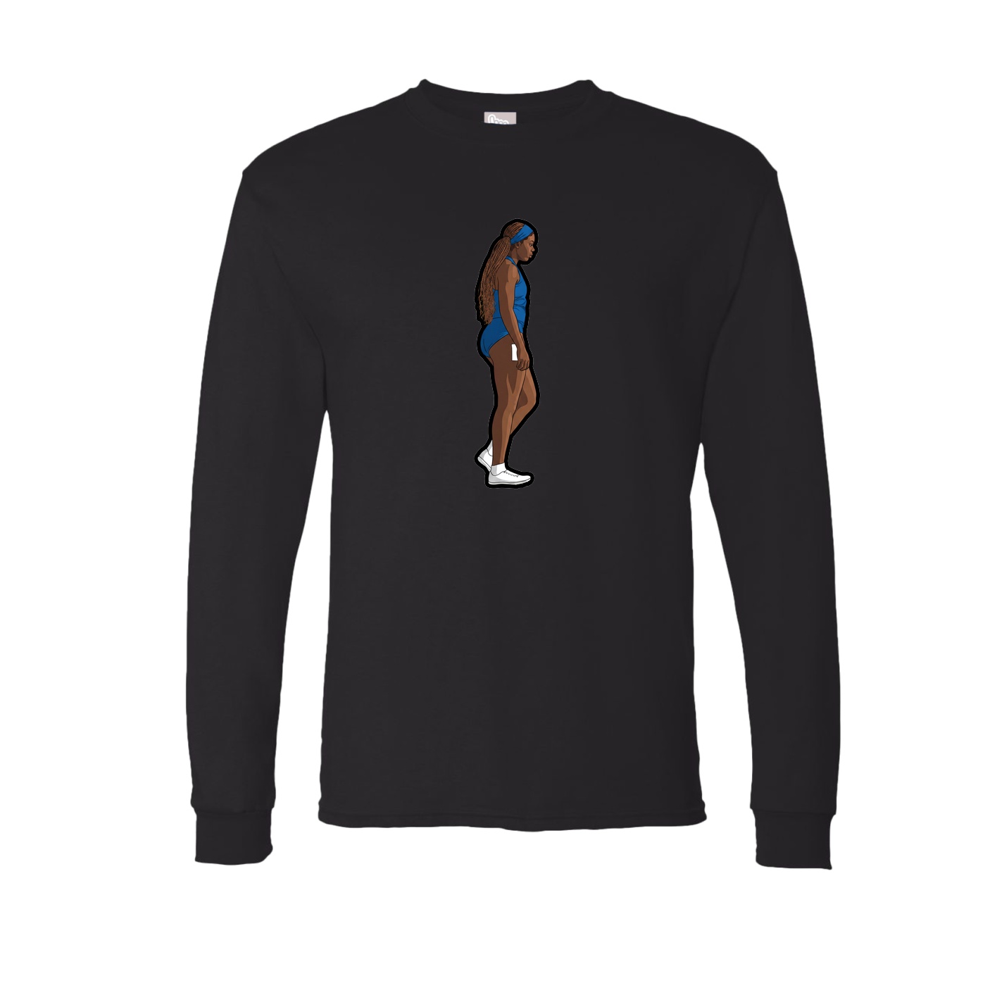 Long Sleeve Tee — Name Vertical in Black
