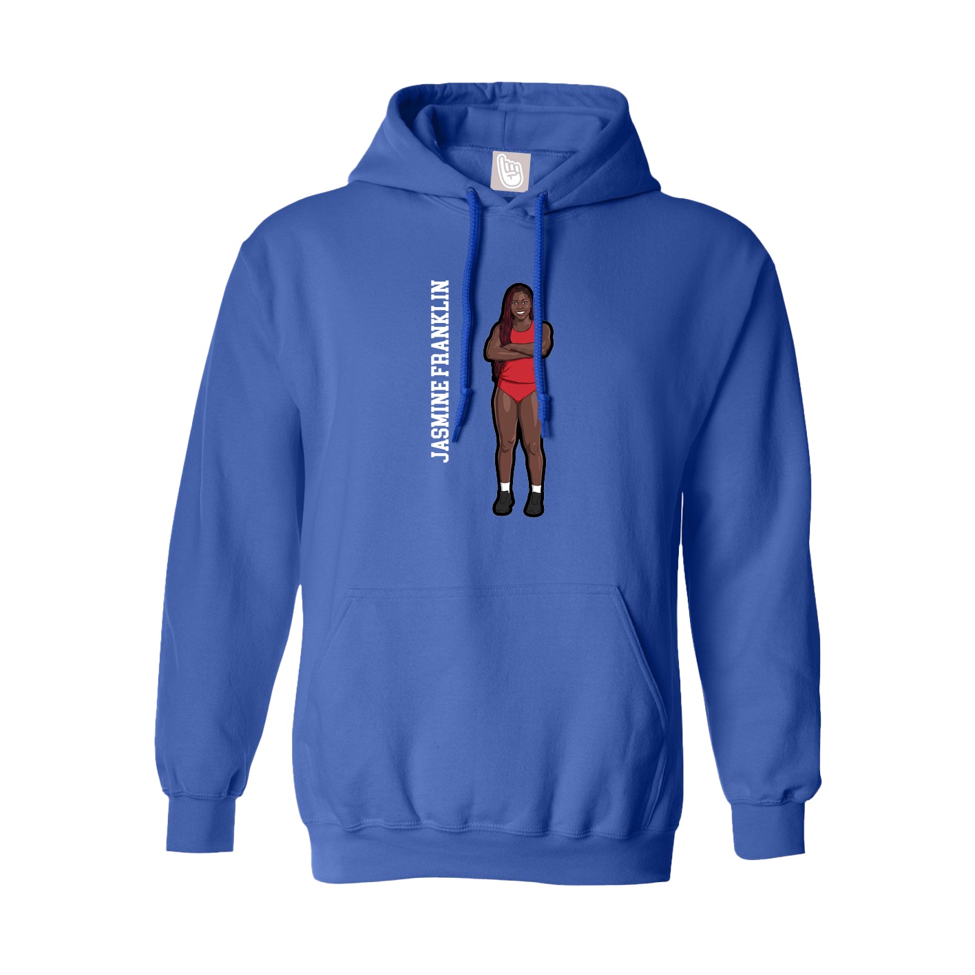 Youth Hoodie — Name Vertical in Royal