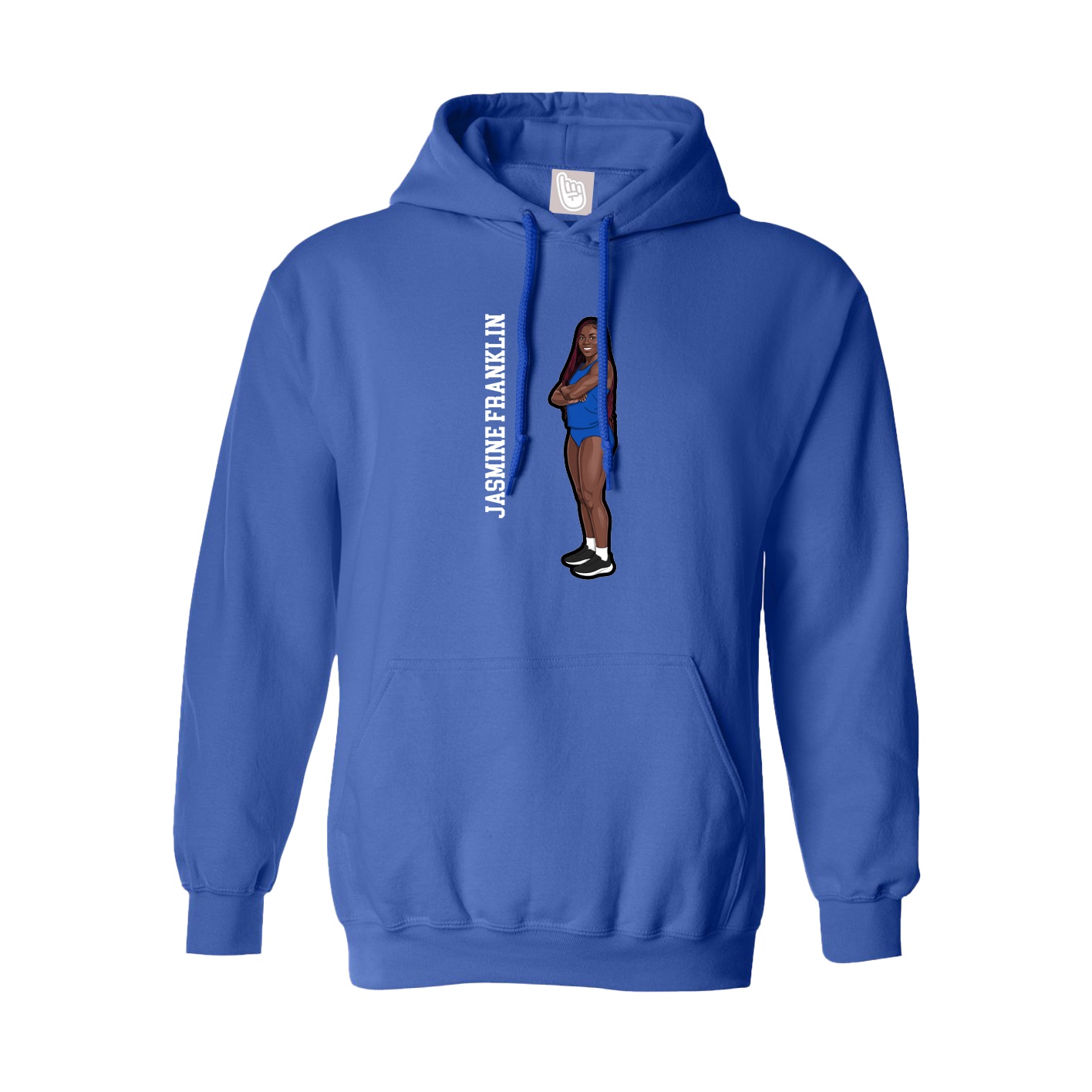 Youth Hoodie — Name Vertical in Royal