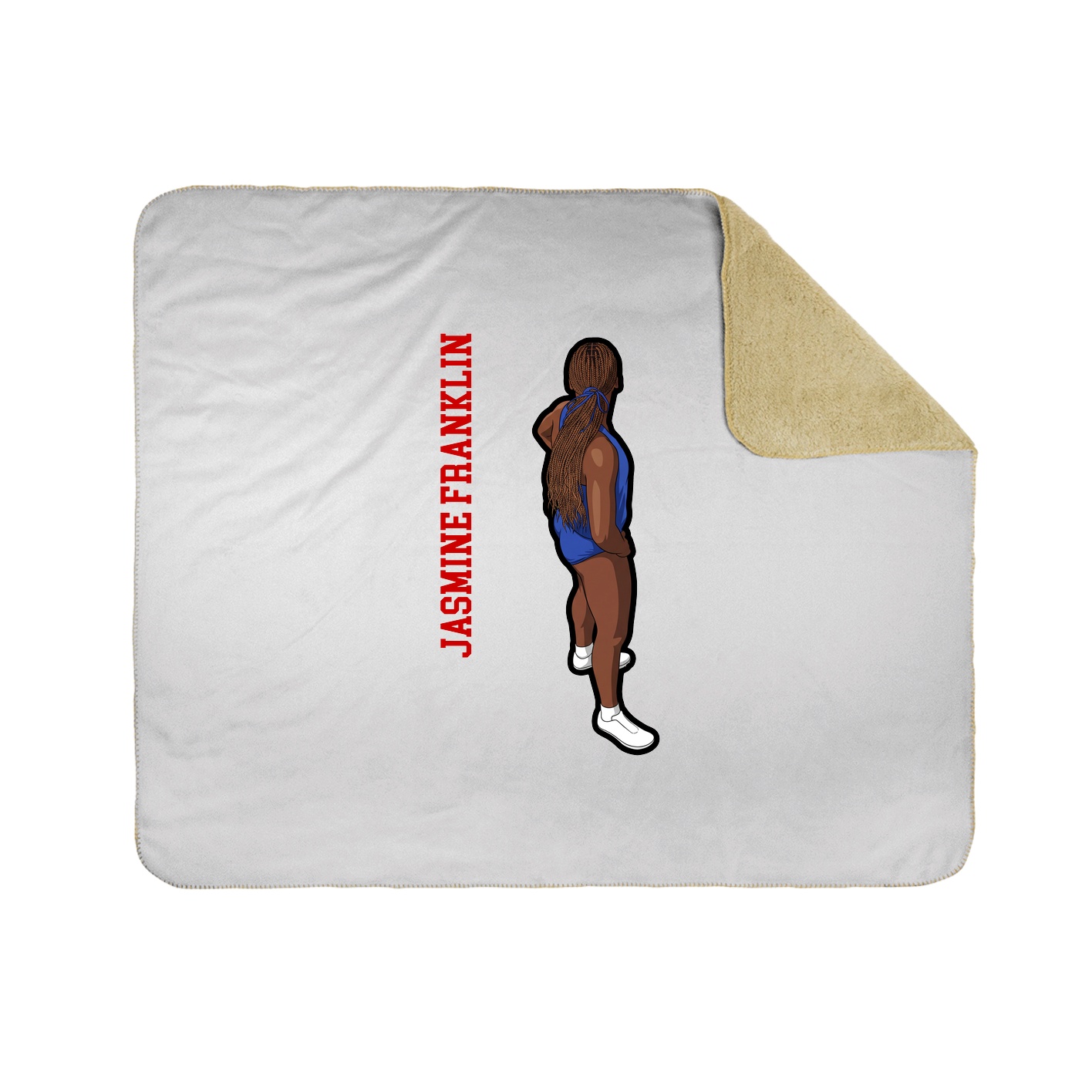 Throw Blanket — Name Vertical in White