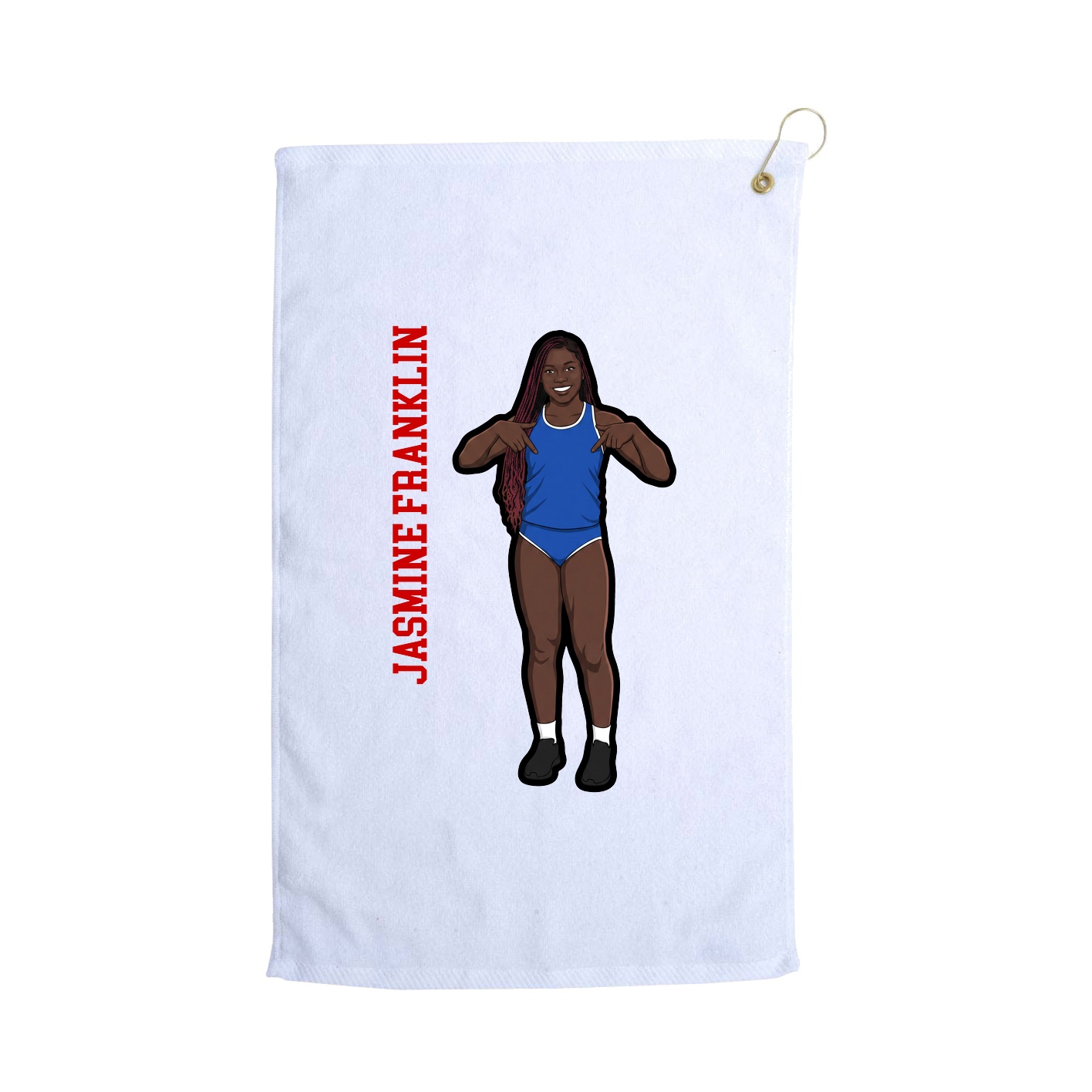 Golf Towel — Name Vertical in White