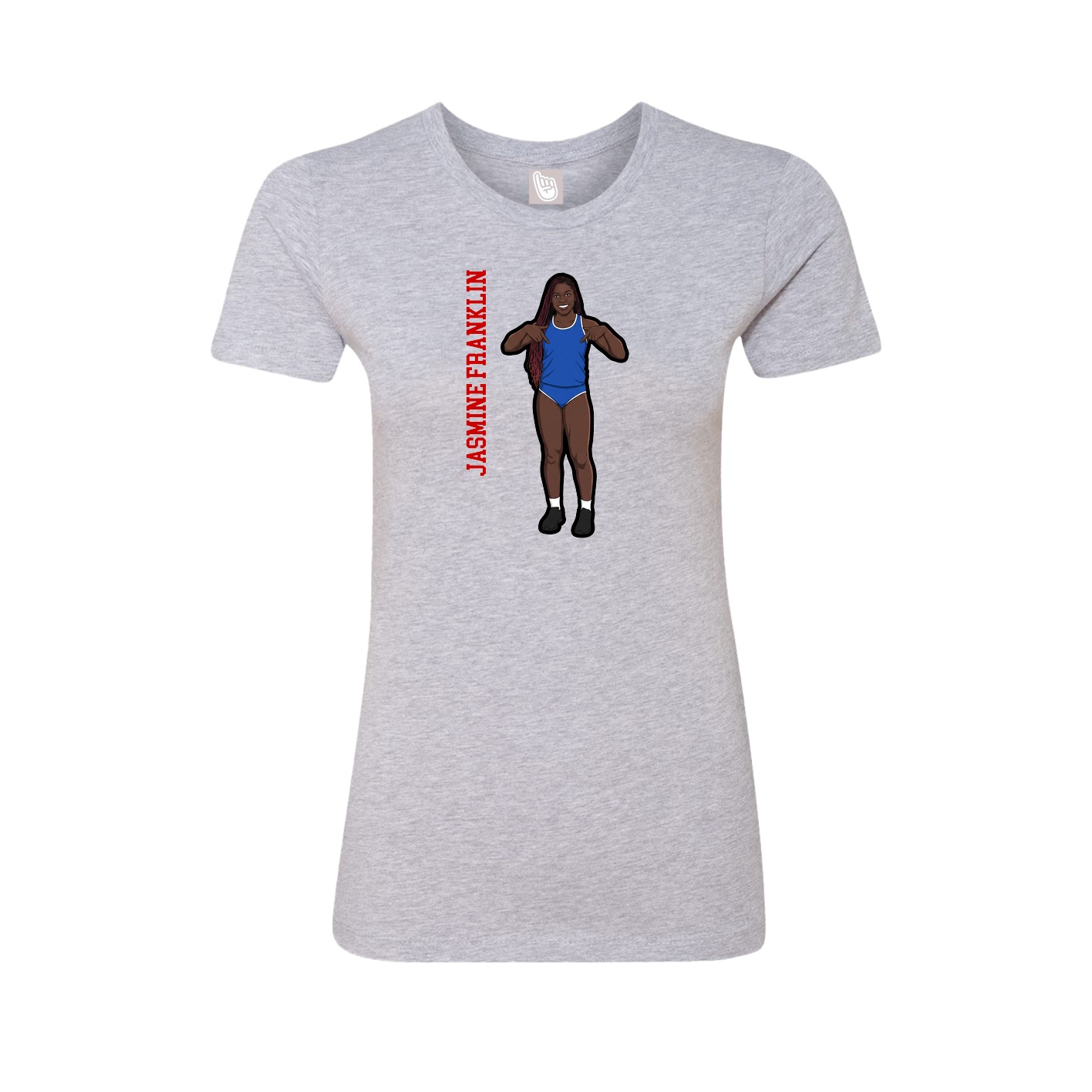 Womens Tee — Name Vertical in Grey