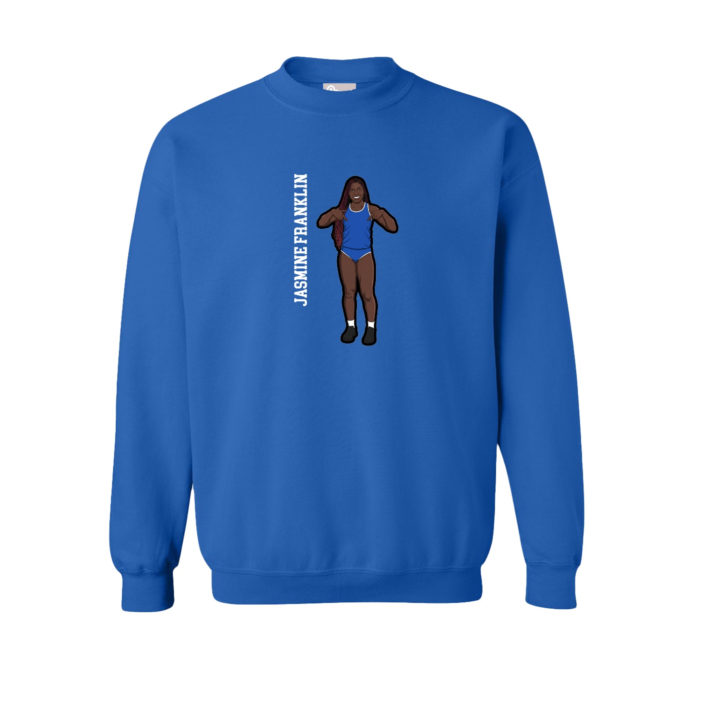 Fleece Crew — Name Vertical in Royal