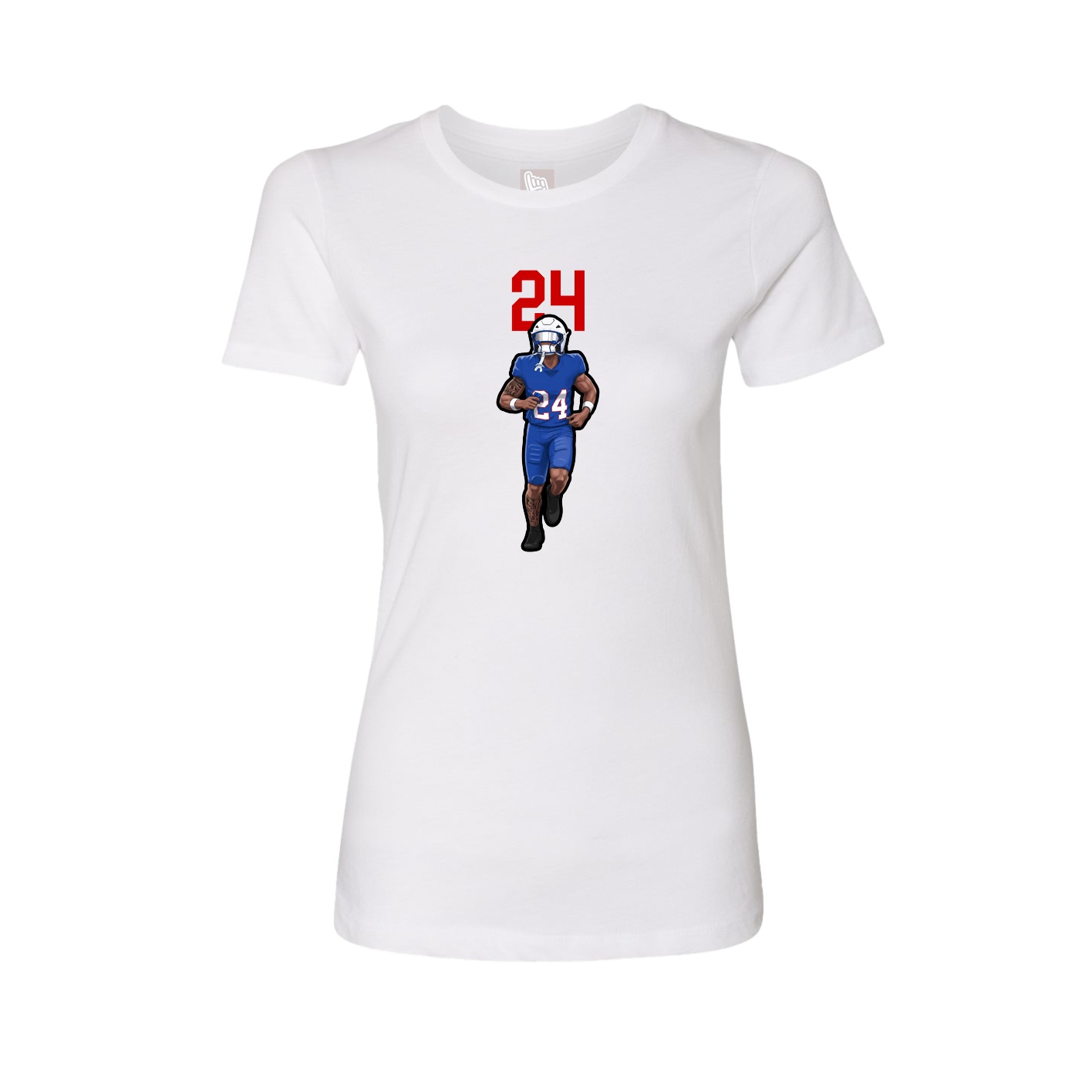 Fitted Women's Tee — Number Top in White