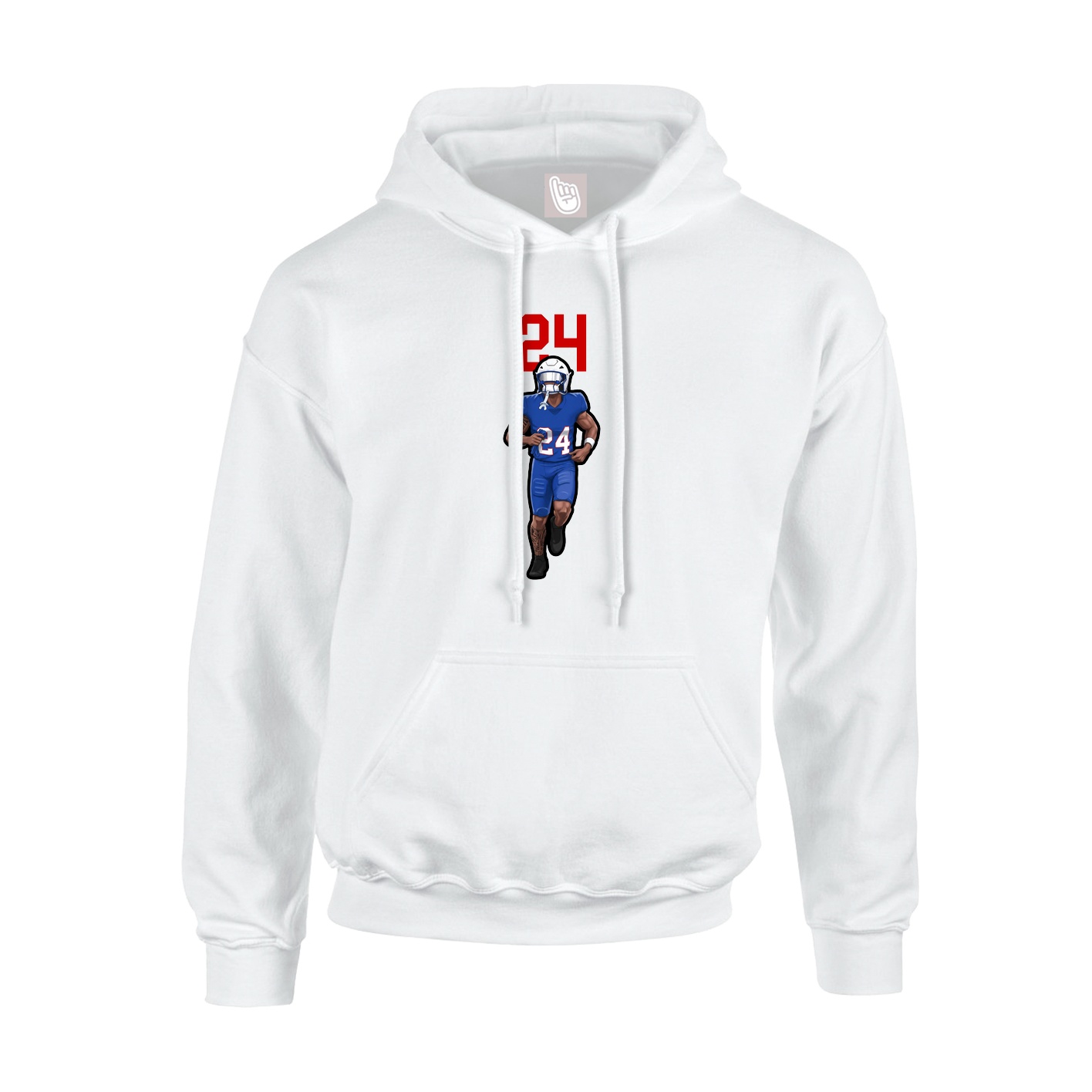 Youth Hoodie — Number Top in White