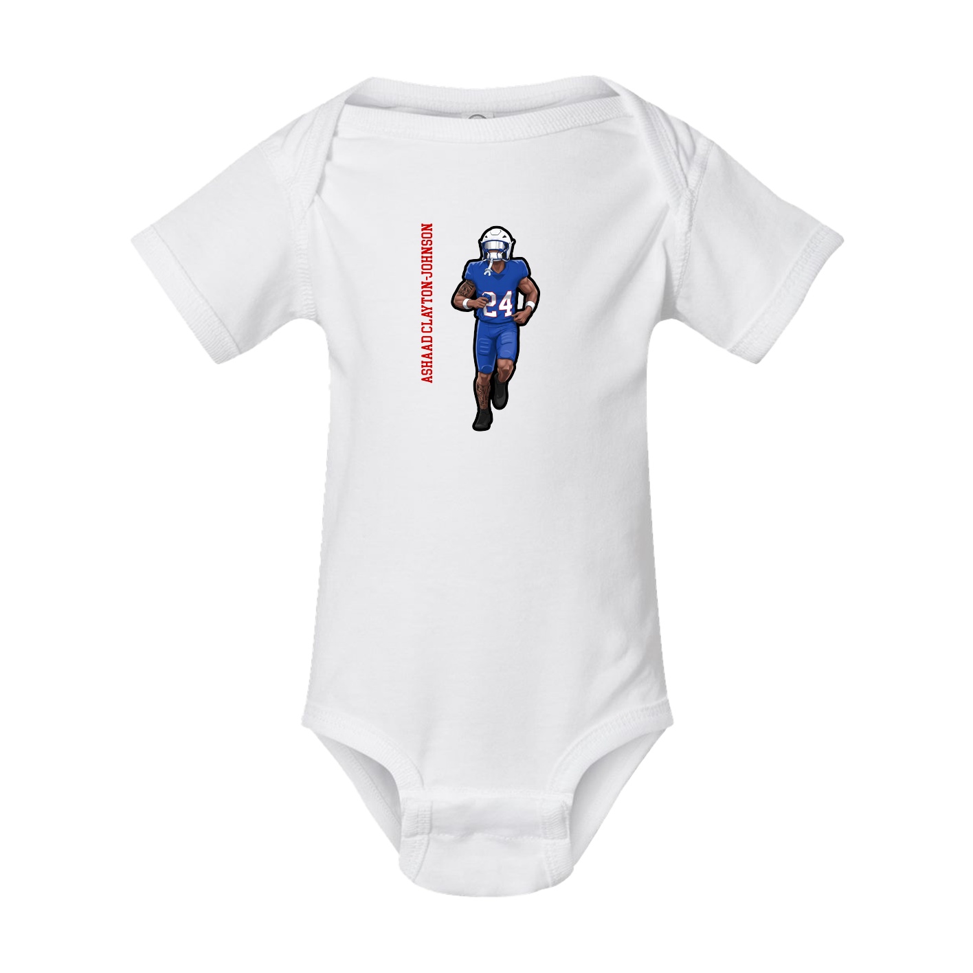 Baby Onesie — Name Vertical in White