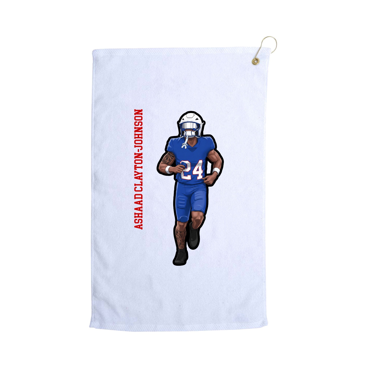 Golf Towel — Name Vertical in White