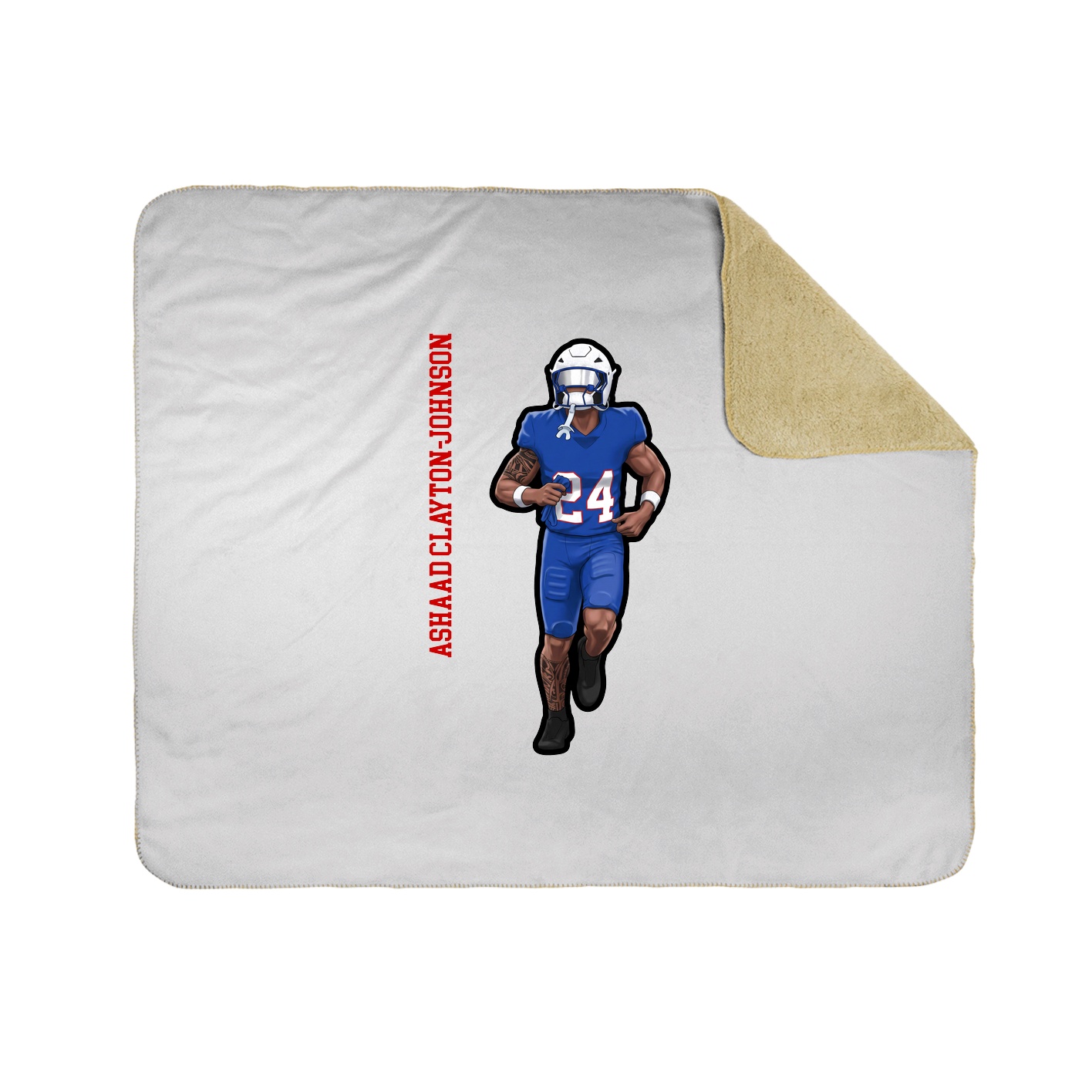 Throw Blanket — Name Vertical in White
