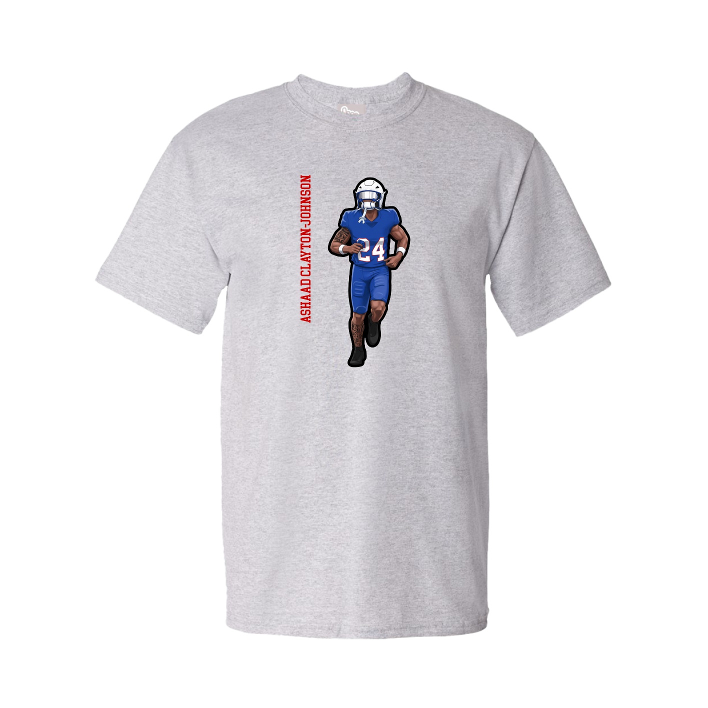Youth Tee — Name Vertical in Grey
