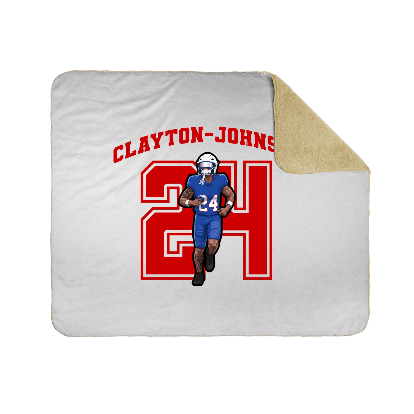 Throw Blanket — Number in White
