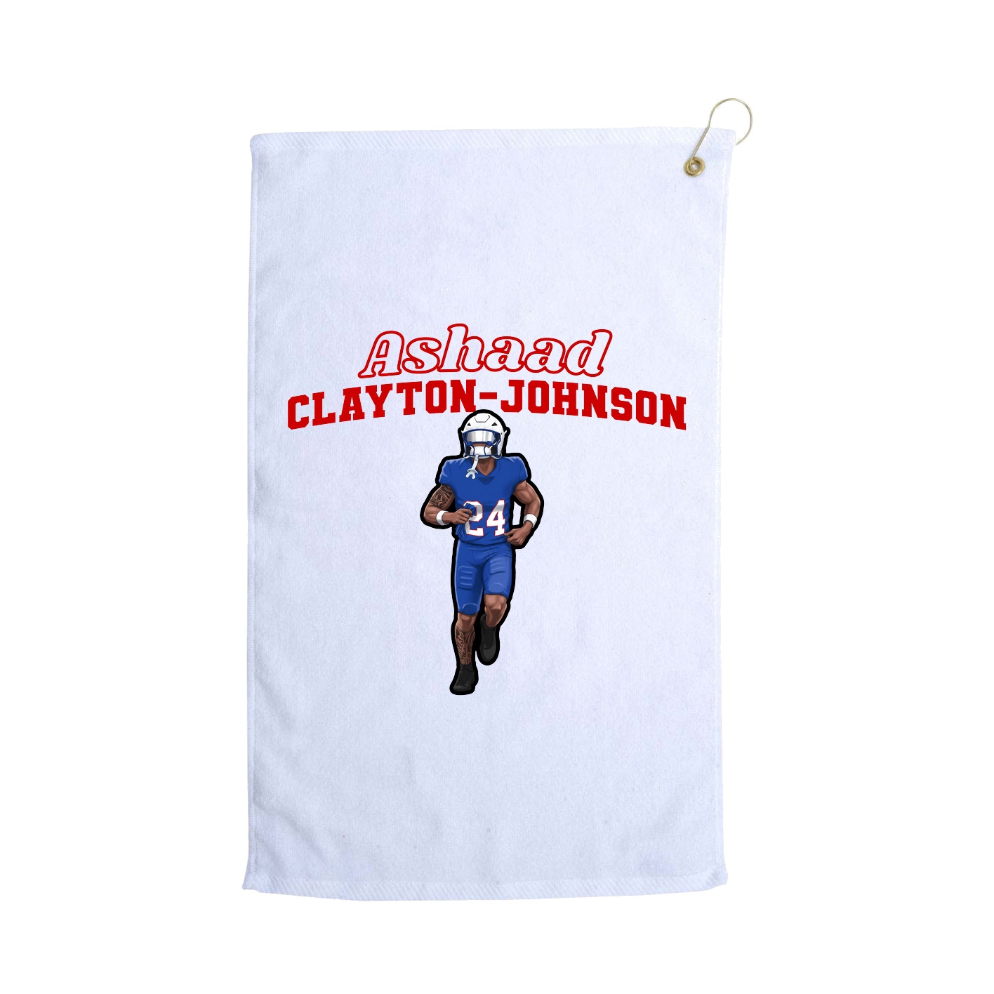 Golf Towel — Name Arch in White