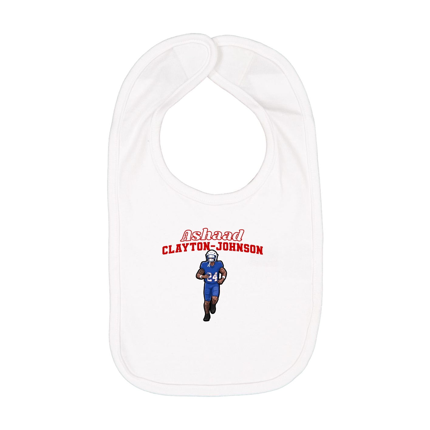 Infant Bib — Name Arch in White