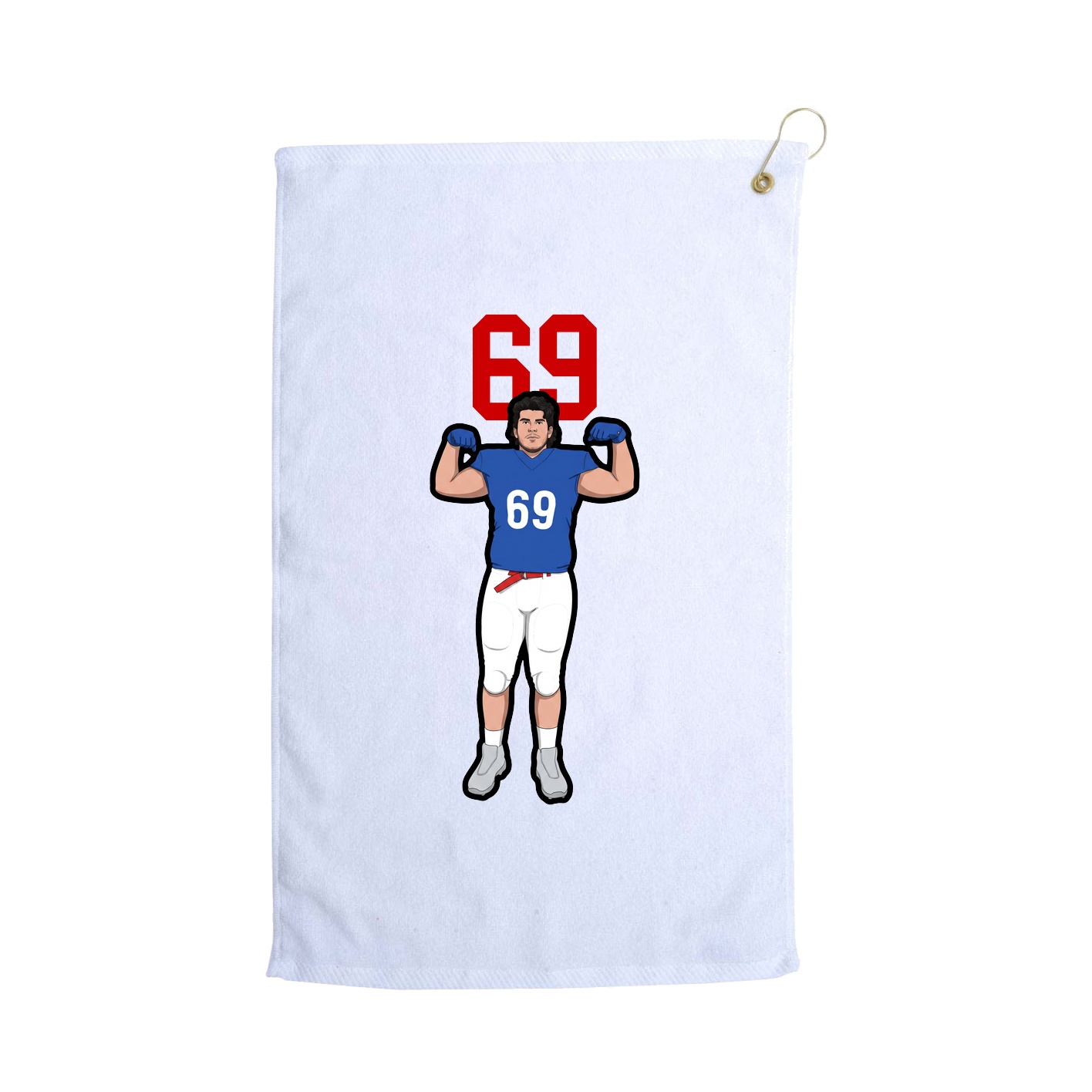 Golf Towel — Number Top in White