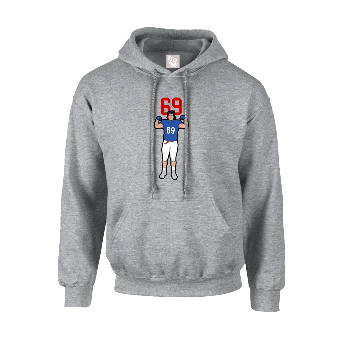 Hoodie — Number Top in Grey
