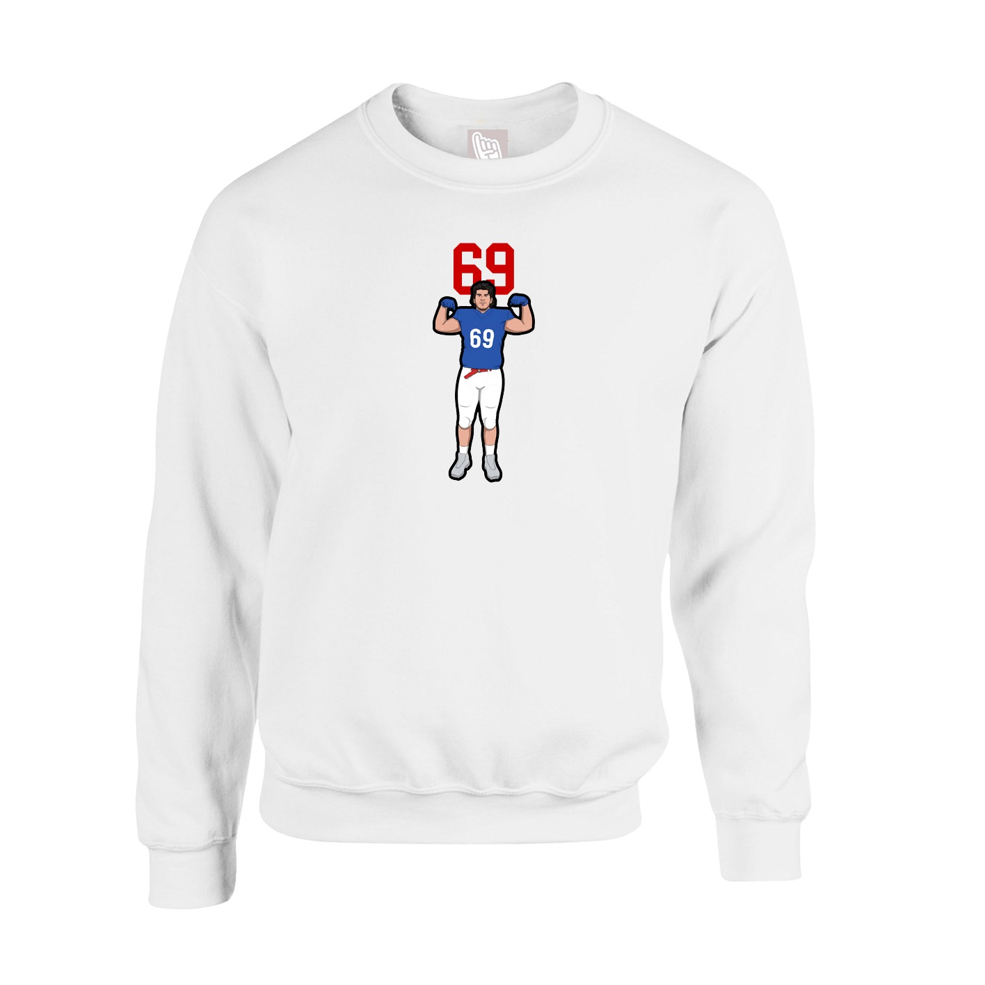 Fleece Crew — Number Top in White