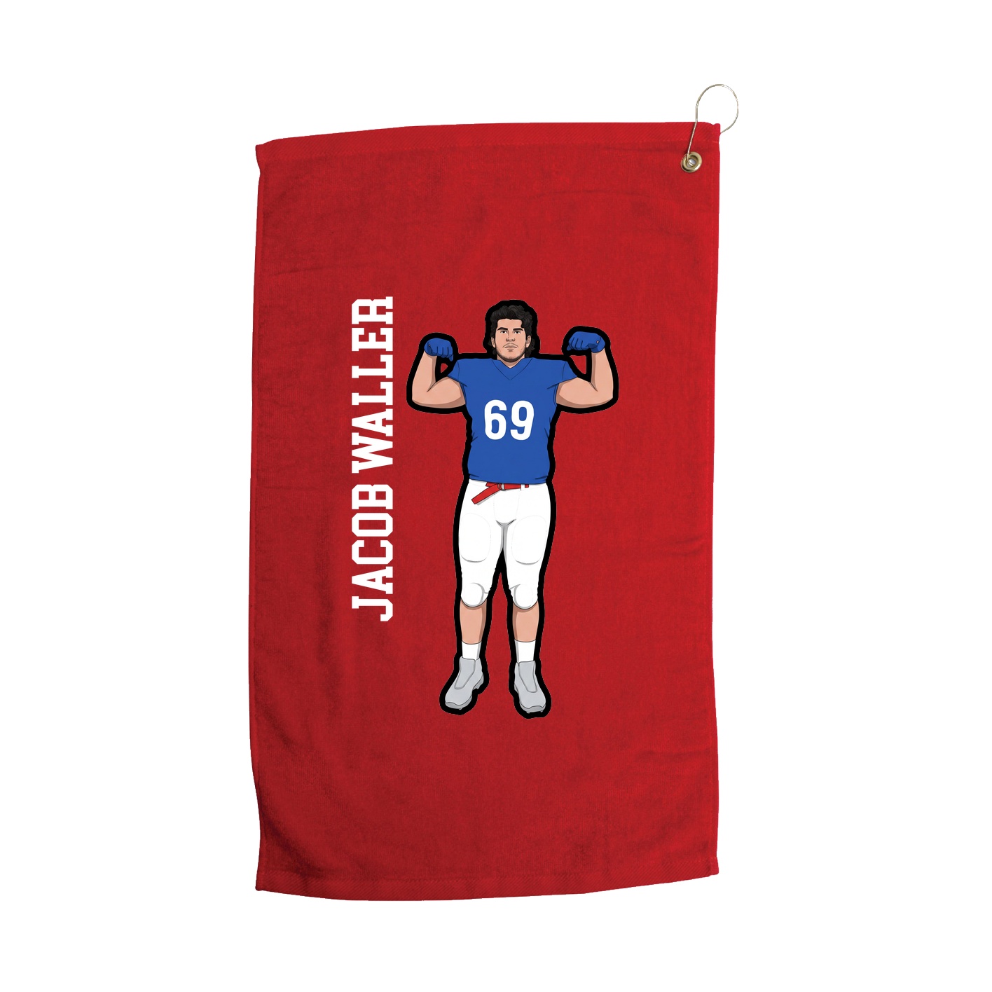 Golf Towel — Name Vertical in Red