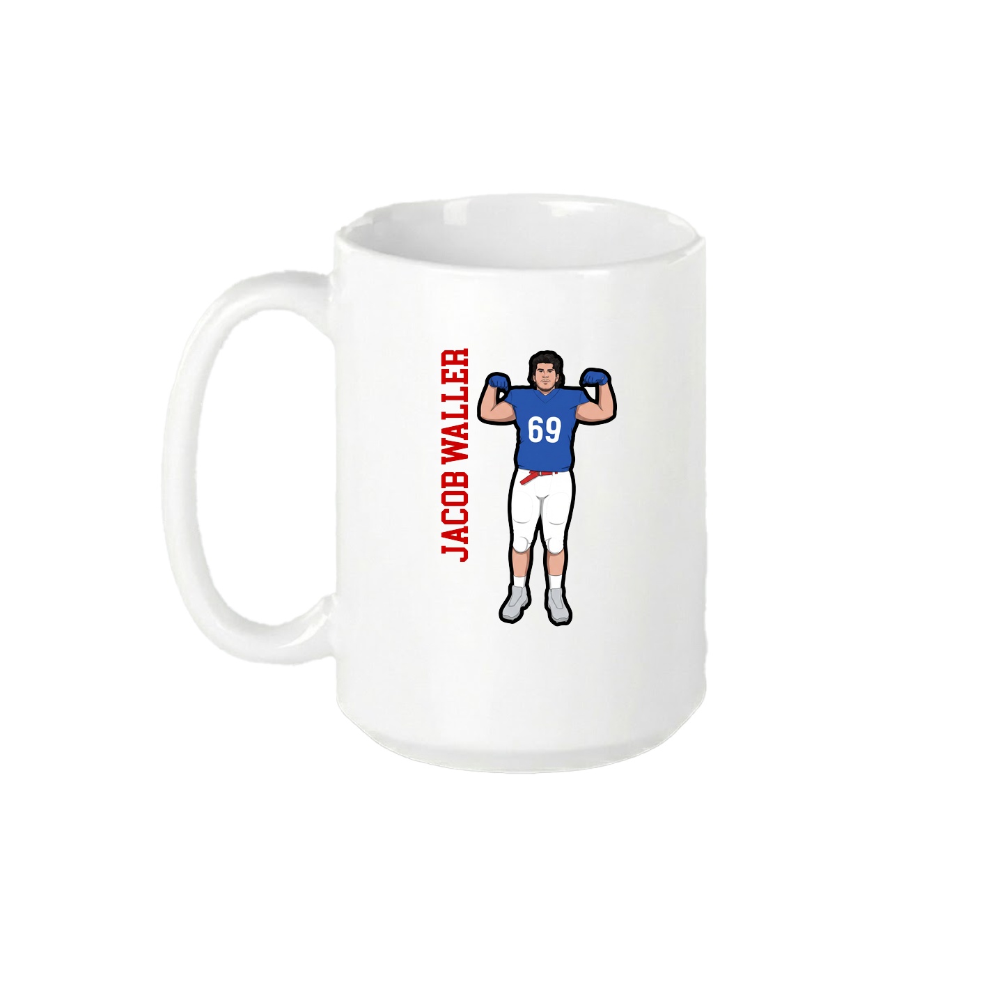 15oz Coffee Mug — Name Vertical in White