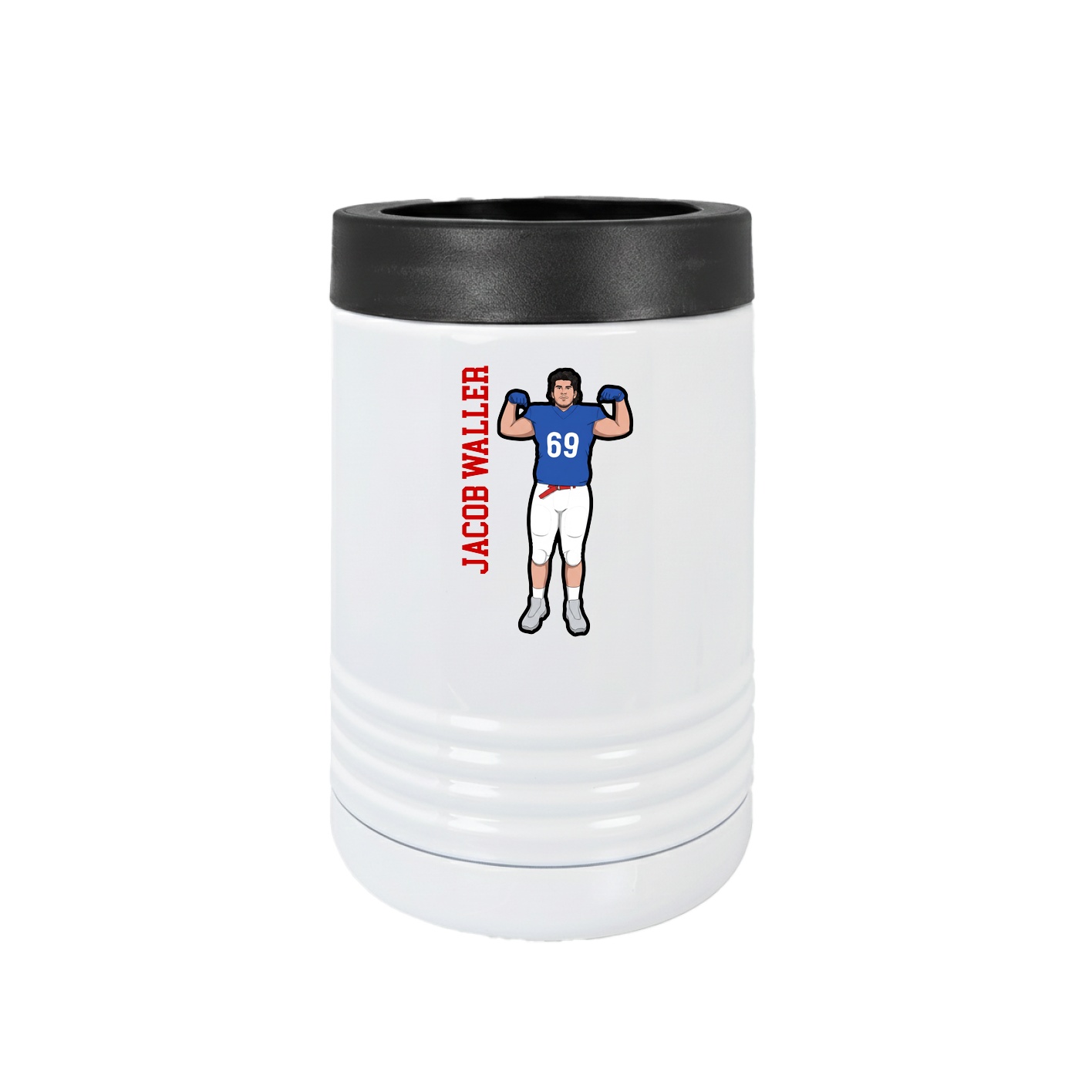 Beverage Holder — Name Vertical in White